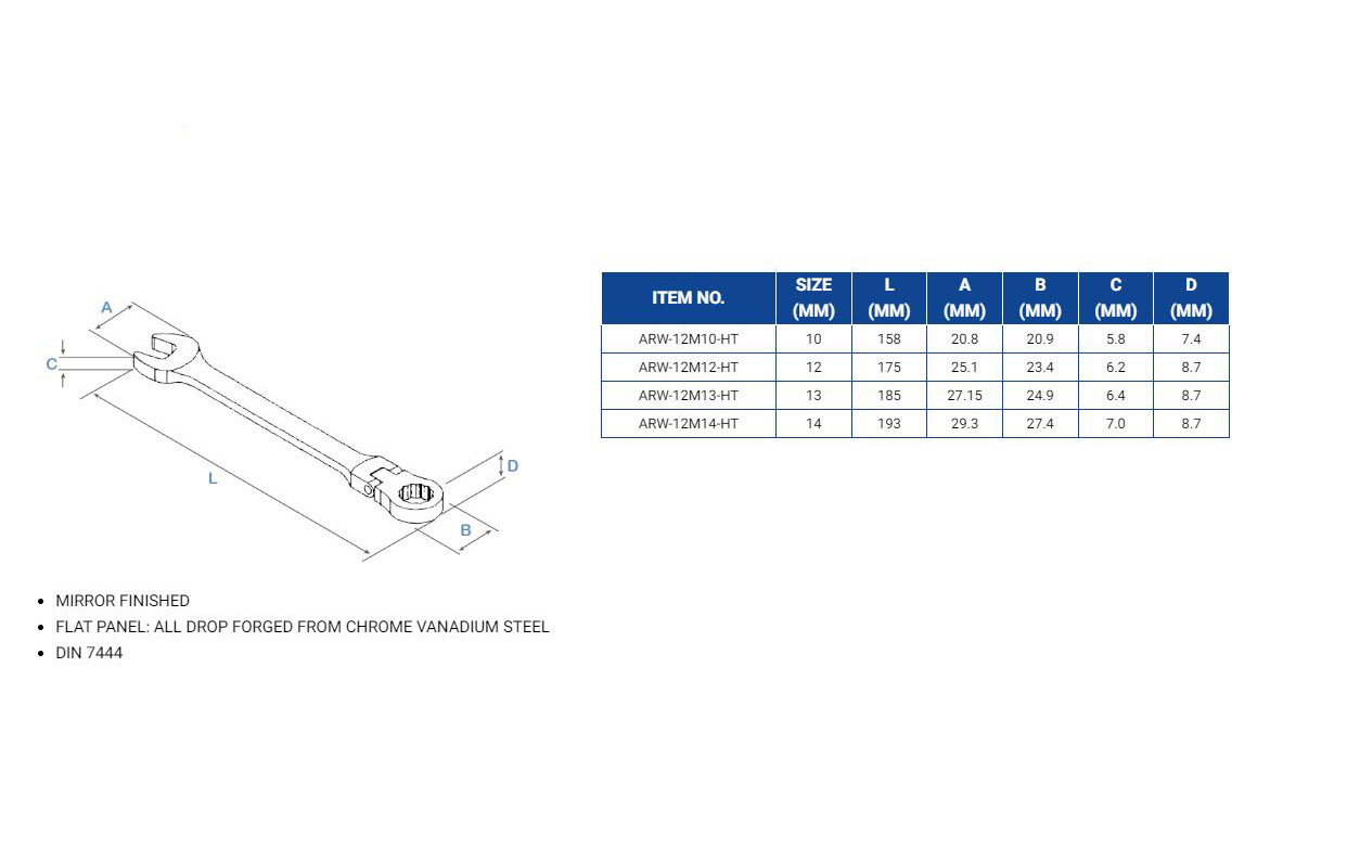 Hình ảnh 7 của mặt hàng Bộ 4 cờ lê vòng miệng tự động lắc léo 10-14mm LICOTA