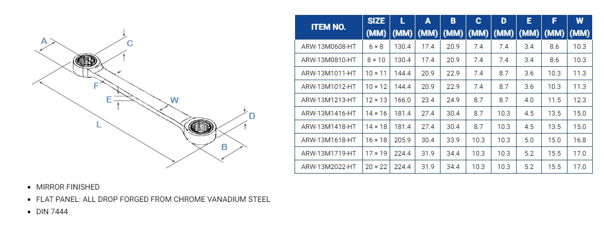 Hình ảnh 1 của mặt hàng Cờ lê 2 đầu vòng tự động 8x10mm LICOTA