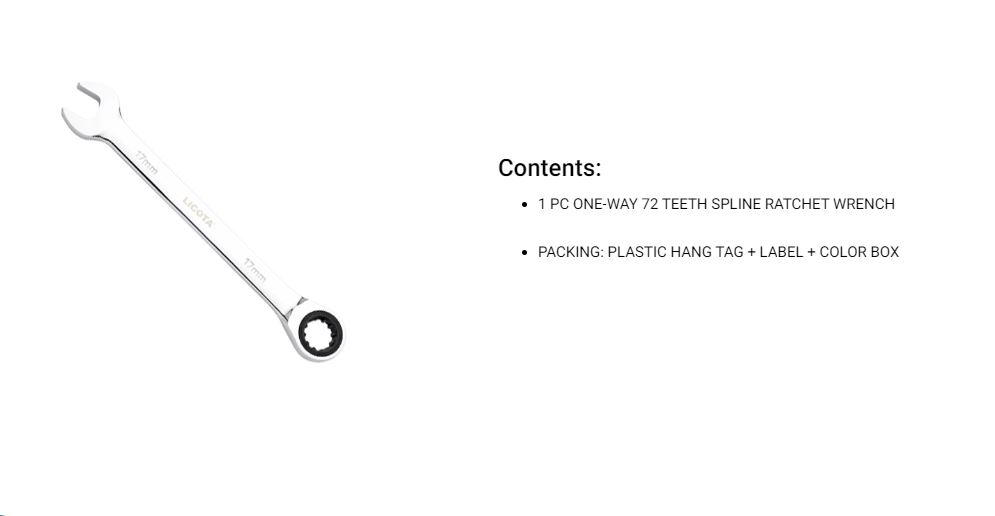 Hình ảnh 11 của mặt hàng Cờ lê vòng miệng tự động 17mm LICOTA