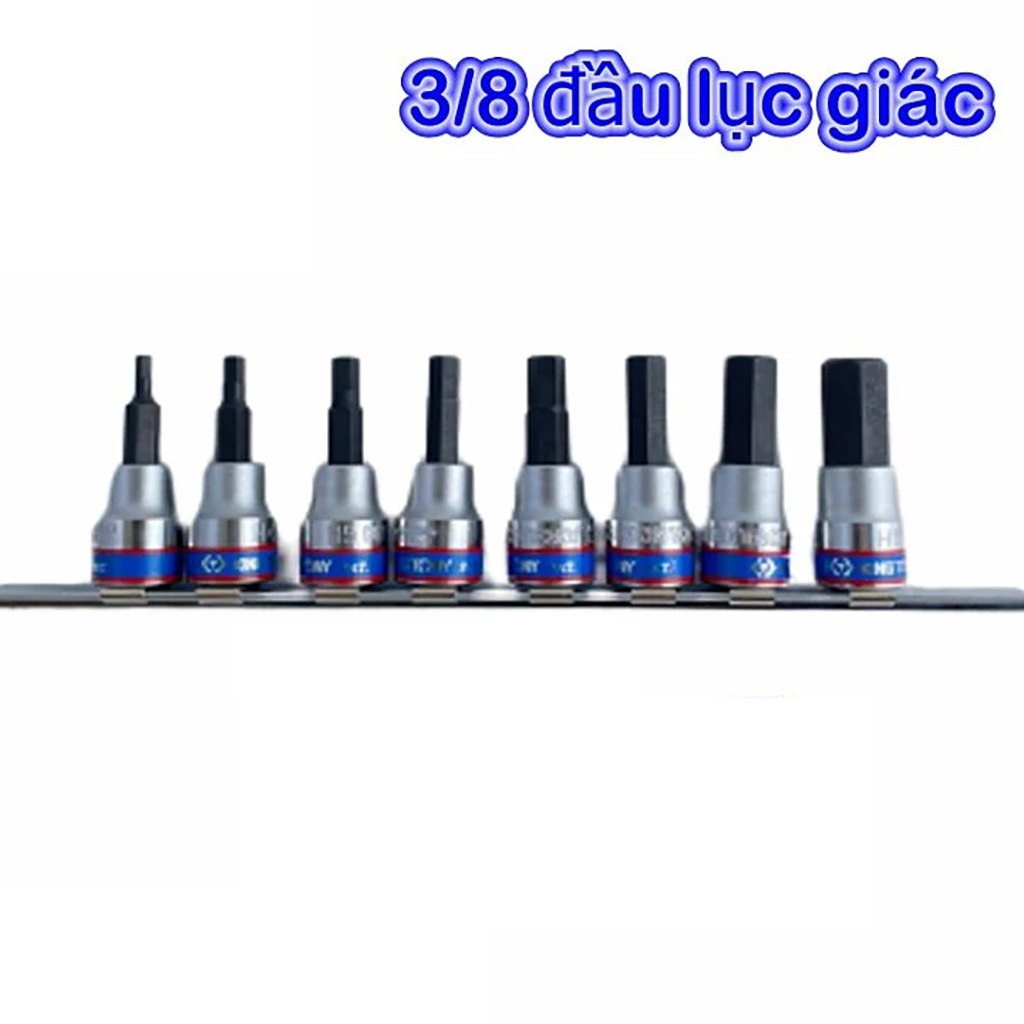 Hình ảnh 1 của mặt hàng Bộ đầu tuýp lục giác 3/8" 8 chi tiết Kingtony 3108PR8