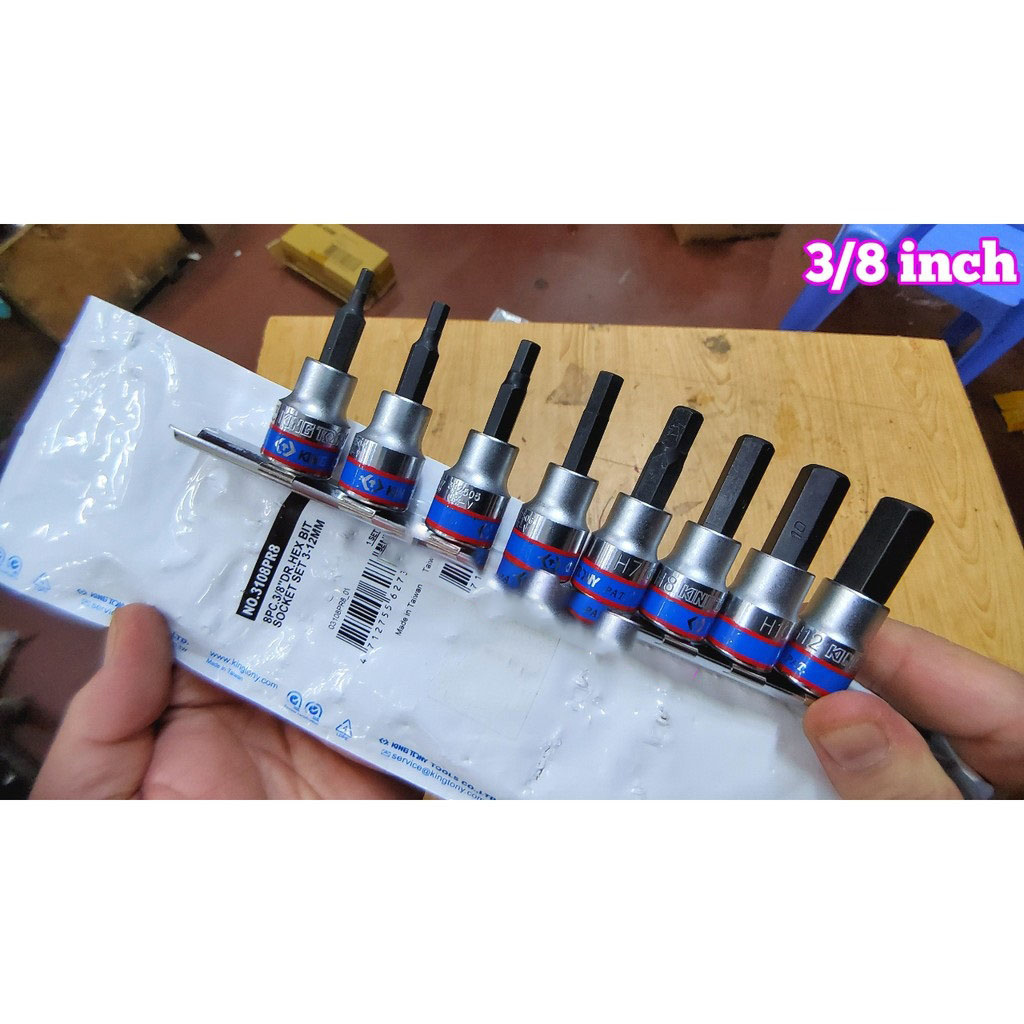 Hình ảnh 12 của mặt hàng Bộ đầu tuýp lục giác 3/8" 8 chi tiết Kingtony 3108PR8