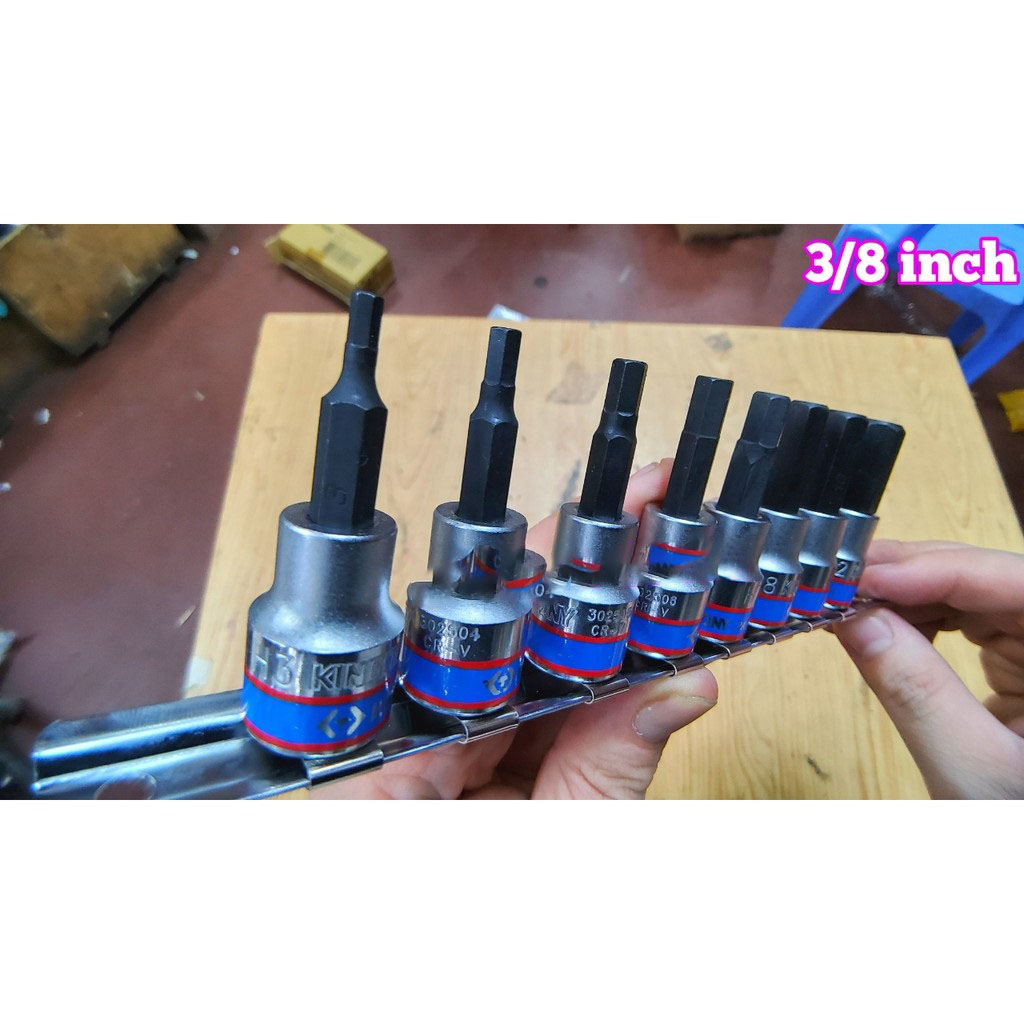 Hình ảnh 15 của mặt hàng Bộ đầu tuýp lục giác 3/8" 8 chi tiết Kingtony 3108PR8