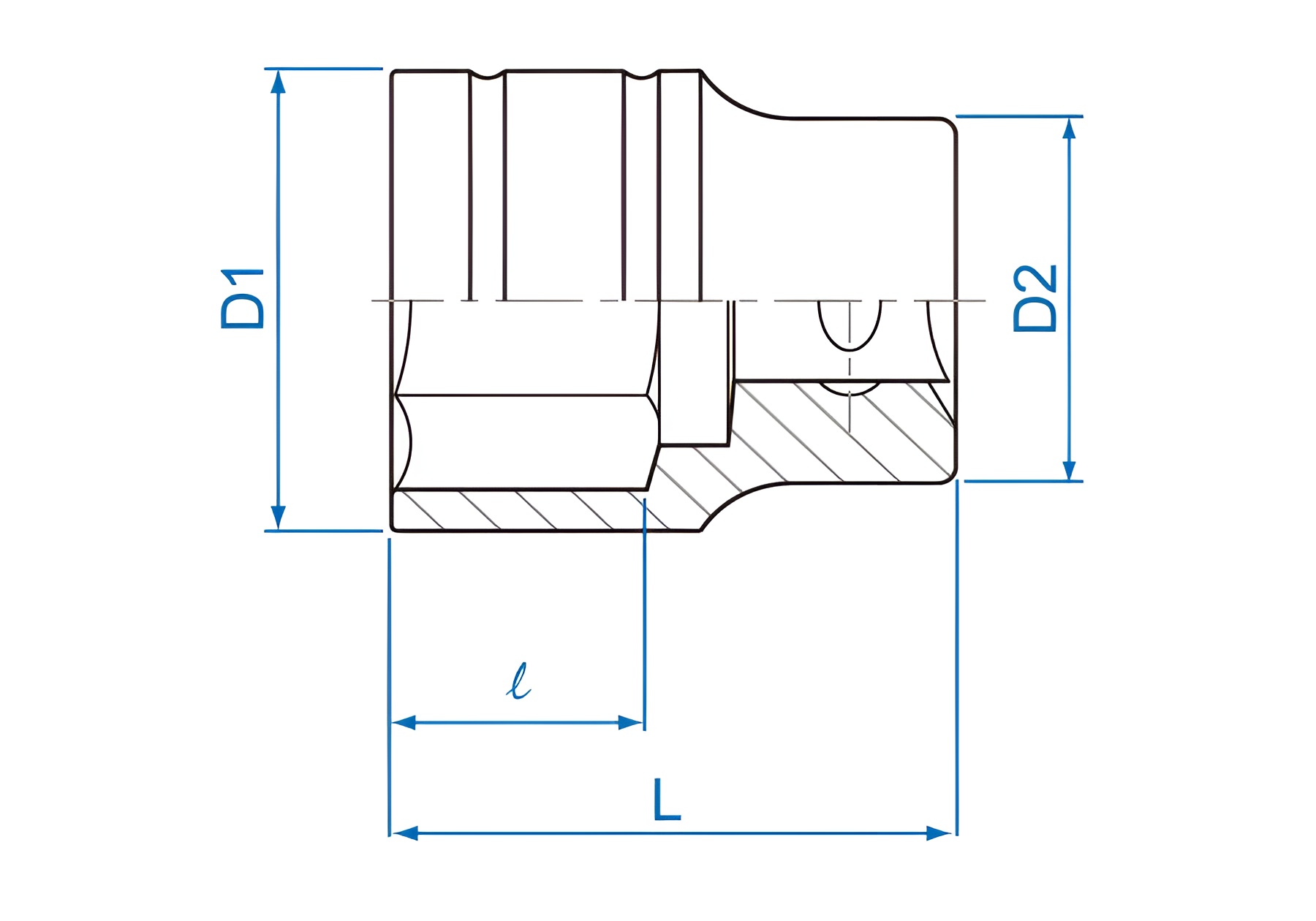 Hình ảnh 1 của mặt hàng Đầu tuýp ngắn lục giác 1/2"-9/16" kingtony 433518SR