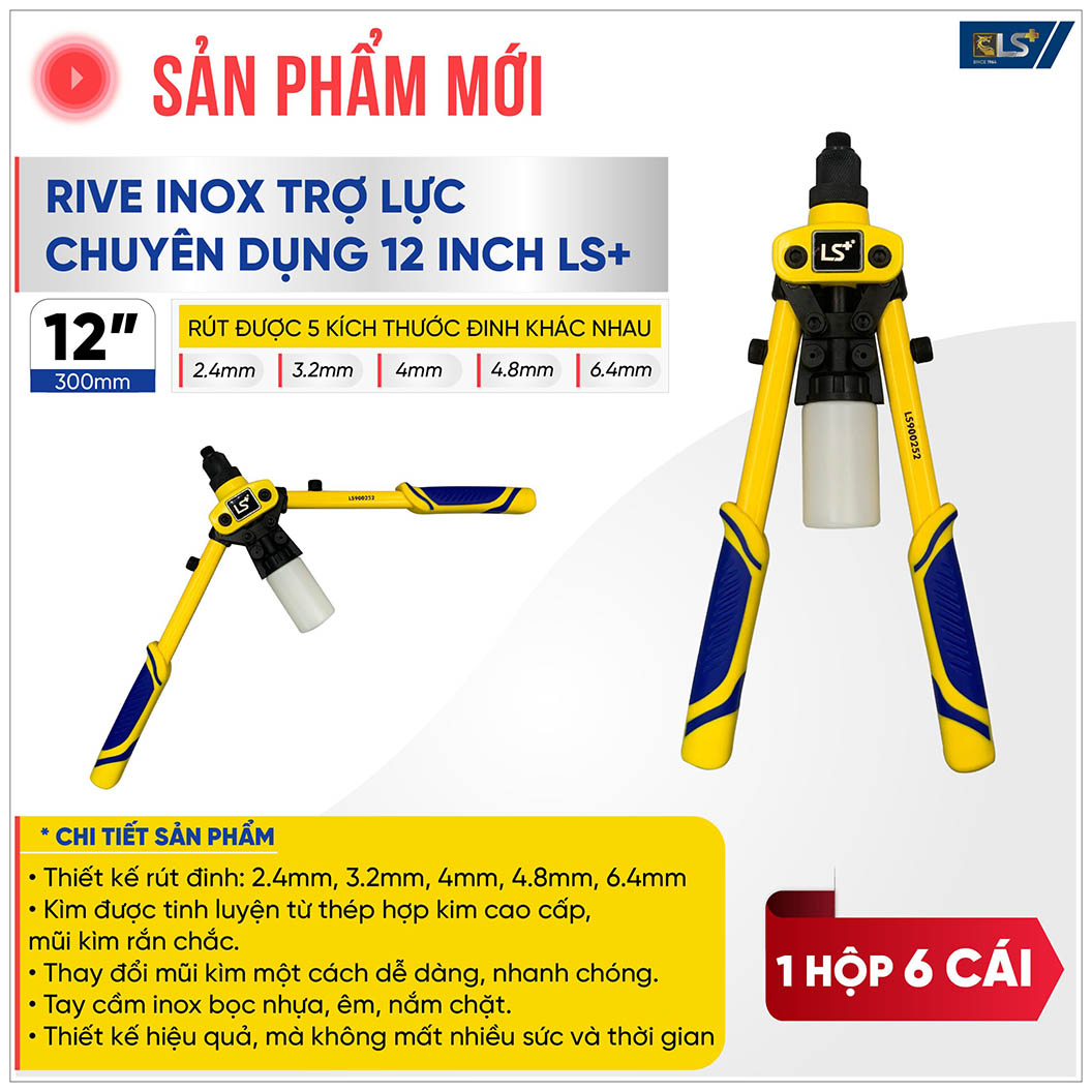 Hình ảnh 10 của mặt hàng Rive inox trợ lực chuyên dụng 12" LS+