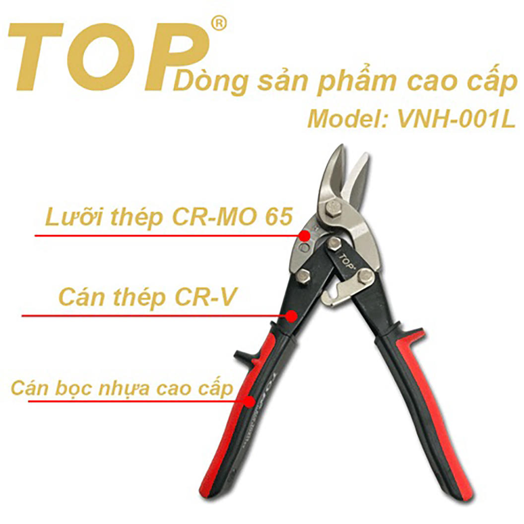 Hình ảnh 4 của mặt hàng Kéo cắt tôn lưỡi cong trái cao cấp TOP