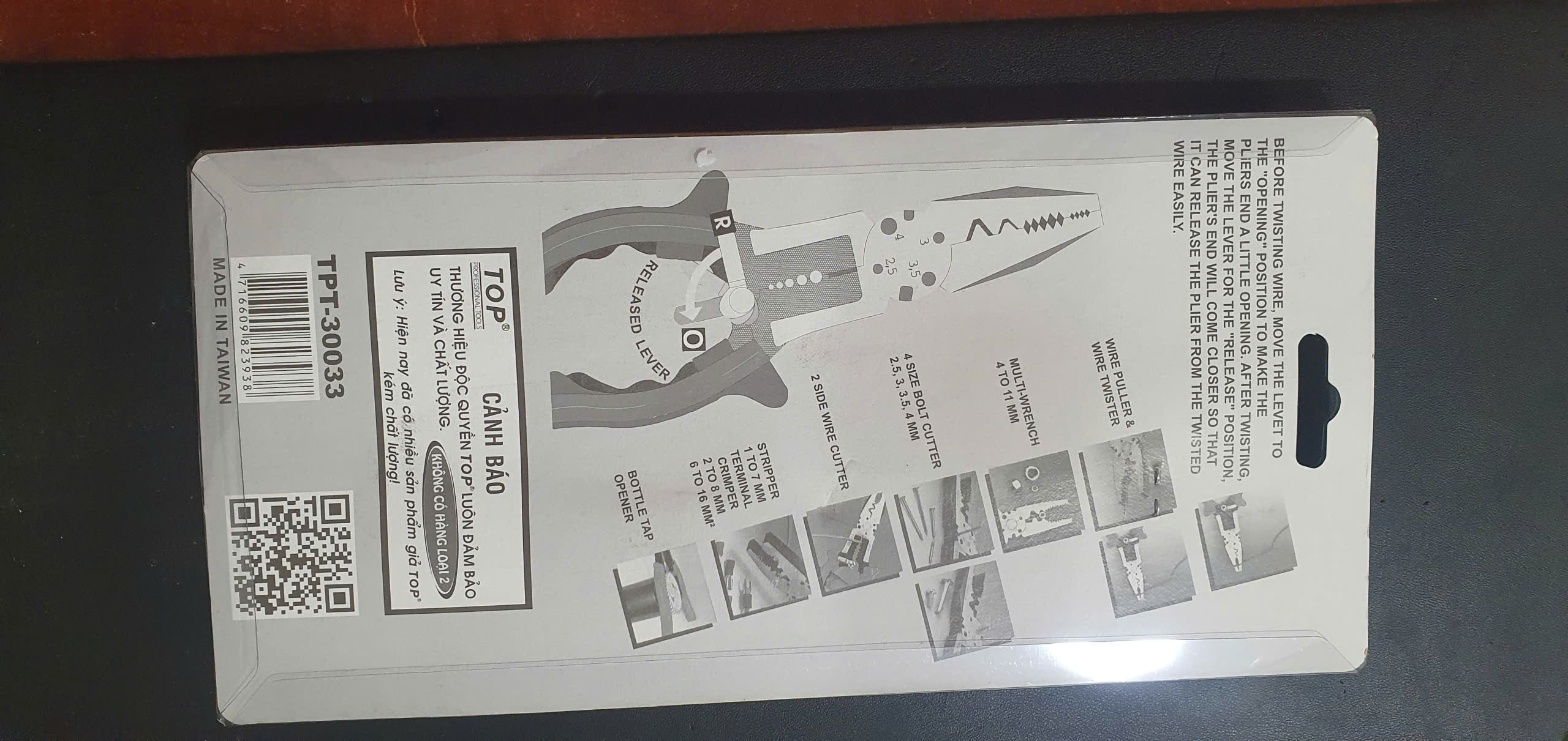 Hình ảnh 6 của mặt hàng Kìm điện đa năng 8" TOP