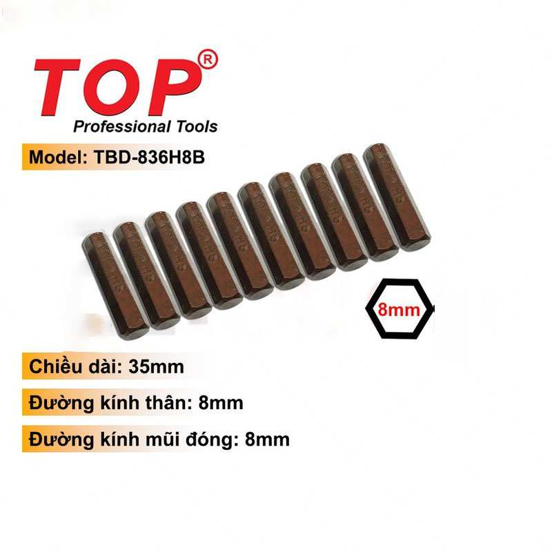 Hình ảnh 14 của mặt hàng Mũi đóng lục giác 8mm TOP