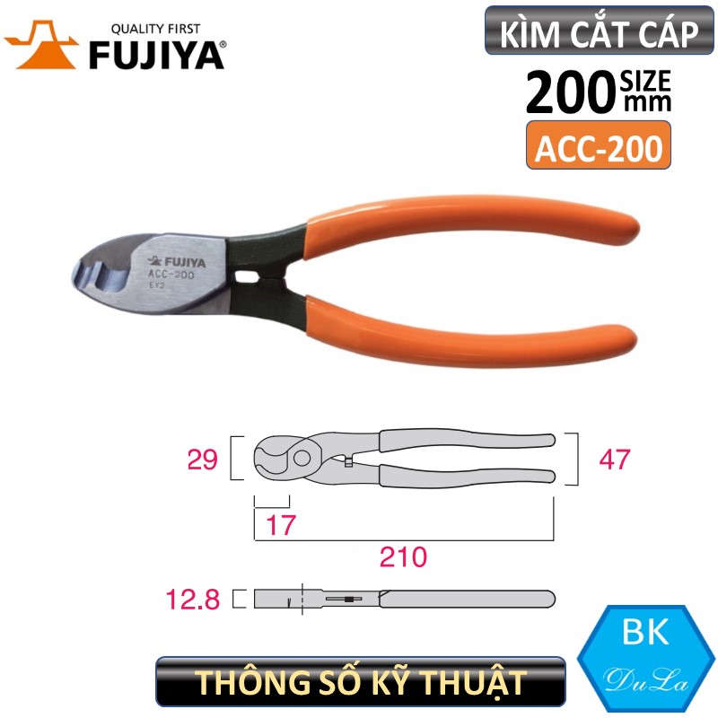 Hình ảnh 8 của mặt hàng Kìm cắt cáp 200mm Fujiya ACC-200