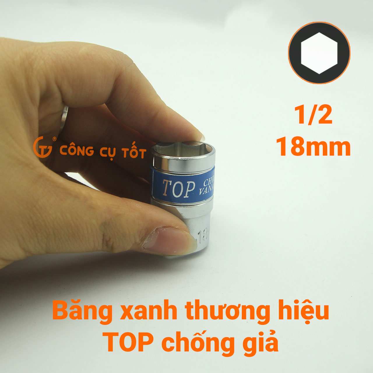 Hình ảnh 8 của mặt hàng Đầu tuýp lục giác Đức 1/2" 18mm TOP