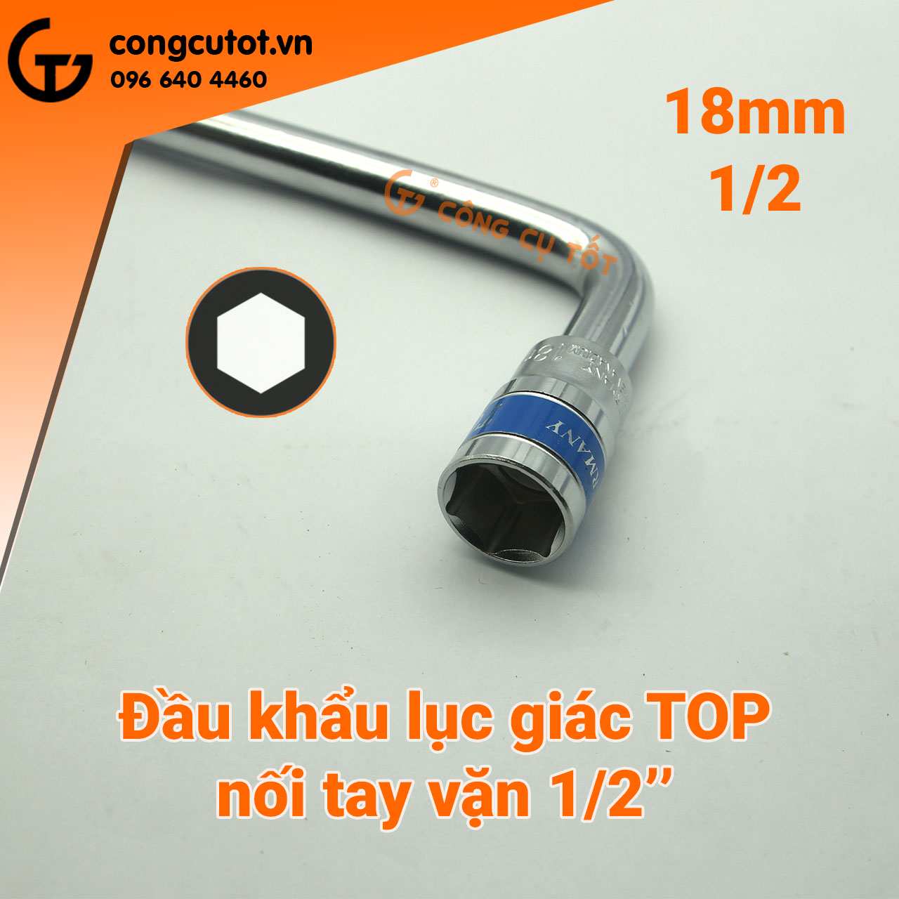 Hình ảnh 7 của mặt hàng Đầu tuýp lục giác Đức 1/2" 18mm TOP