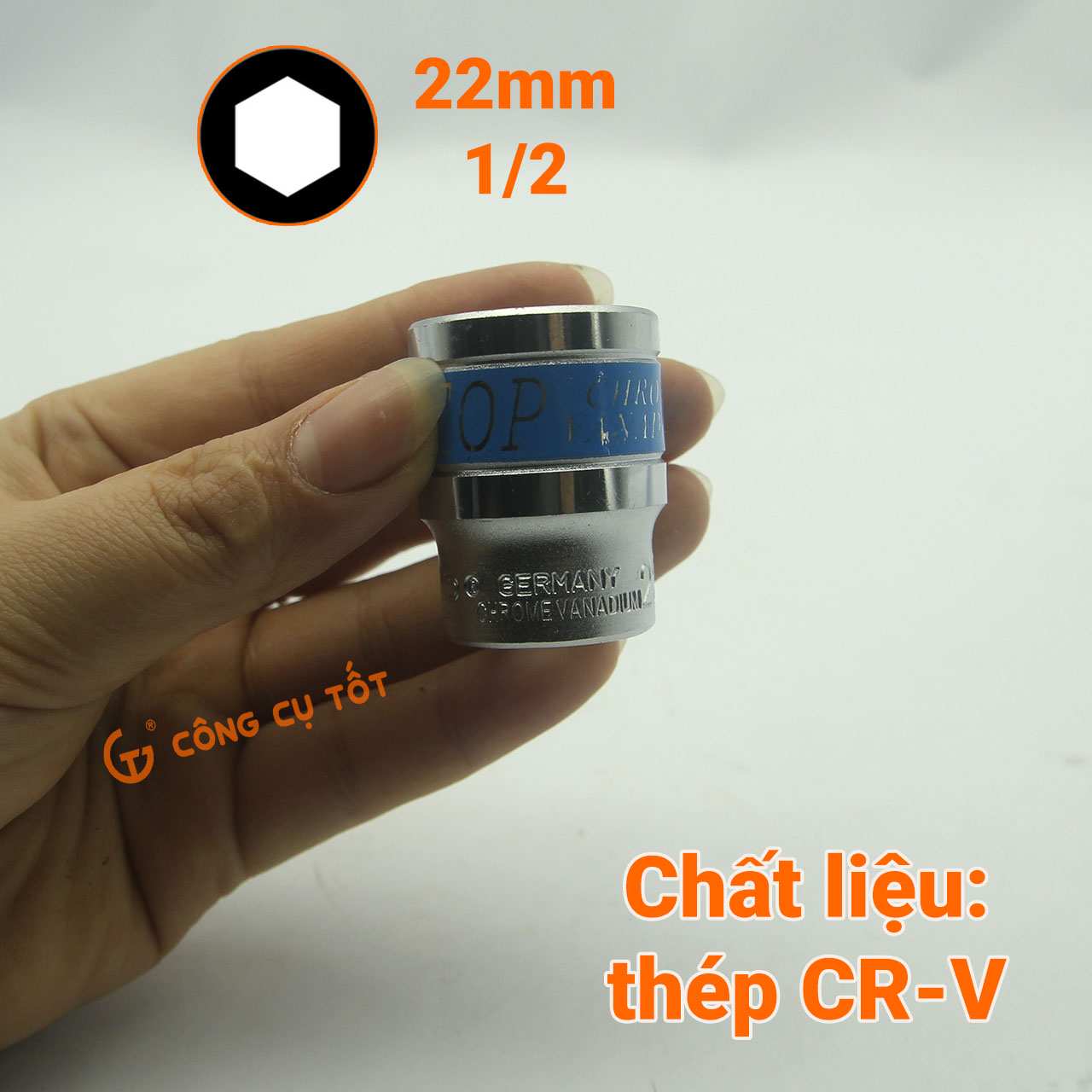 Hình ảnh 7 của mặt hàng Đầu tuýp lục giác Đức 1/2" 22mm TOP