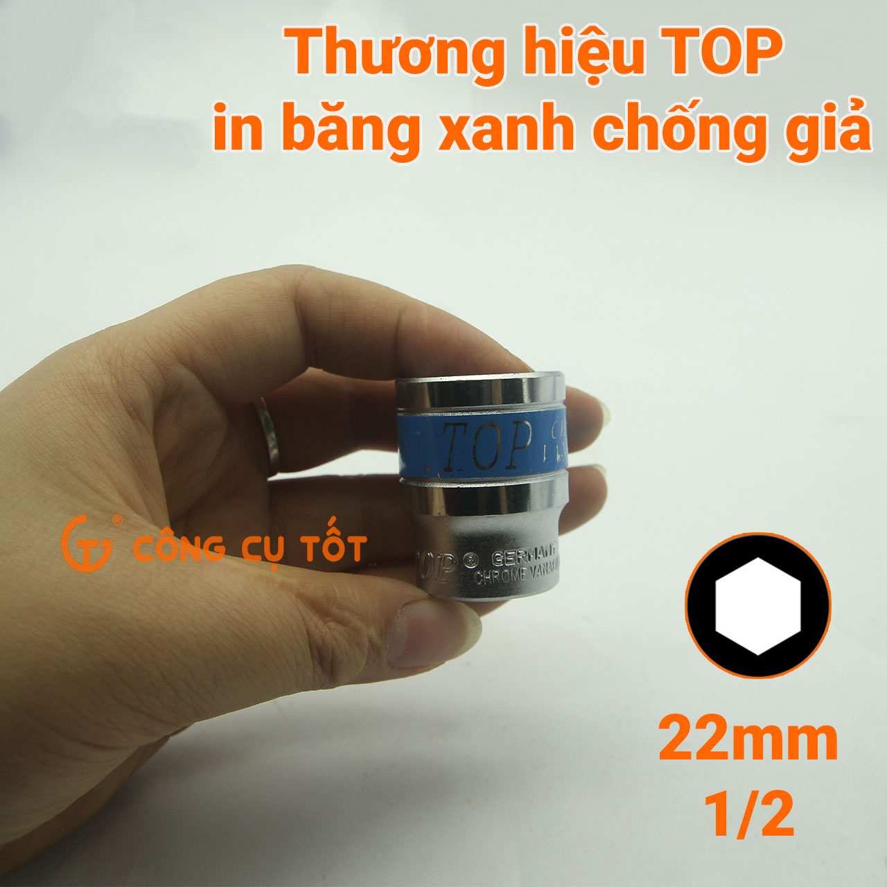 Hình ảnh 8 của mặt hàng Đầu tuýp lục giác Đức 1/2" 22mm TOP