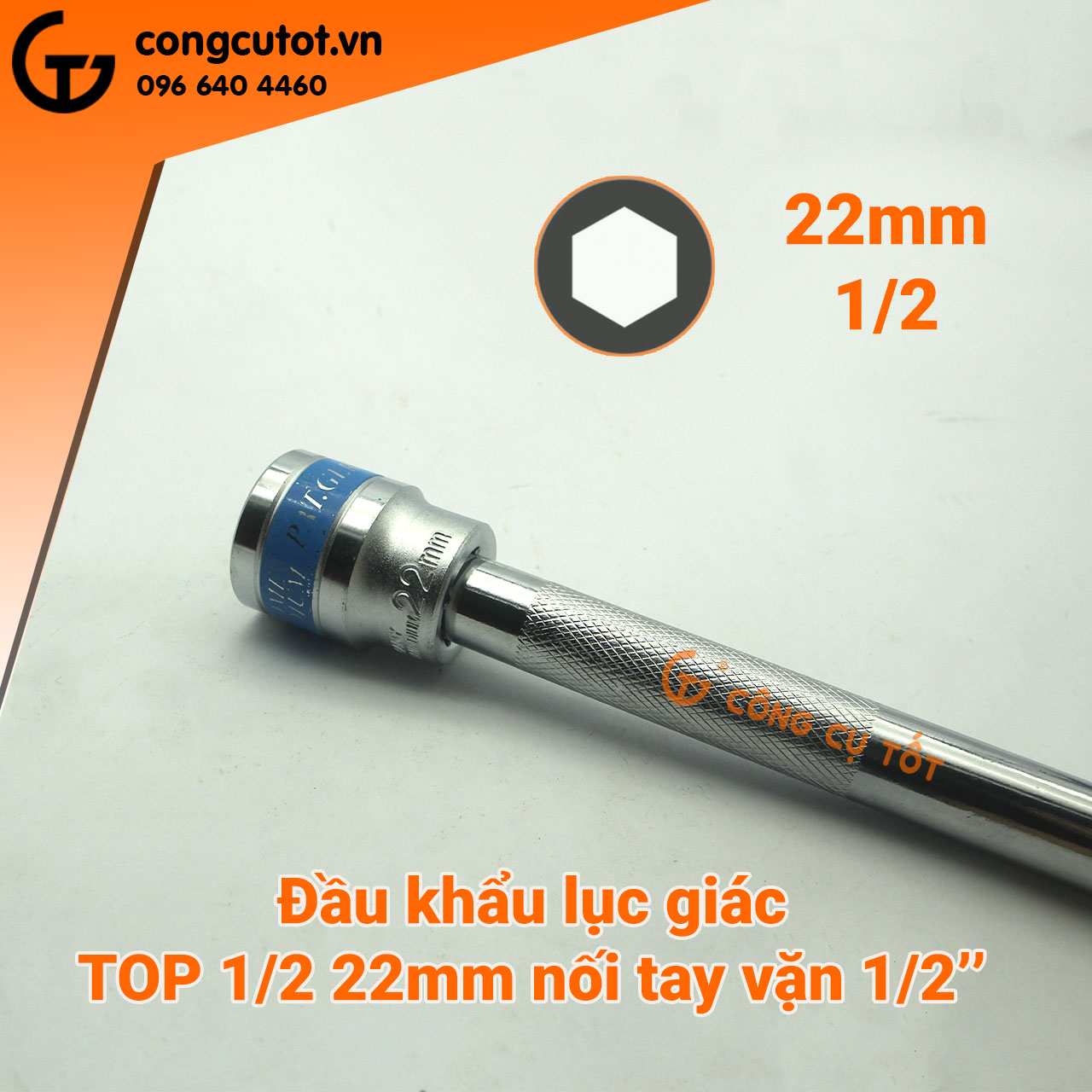 Hình ảnh 12 của mặt hàng Đầu tuýp lục giác Đức 1/2" 22mm TOP