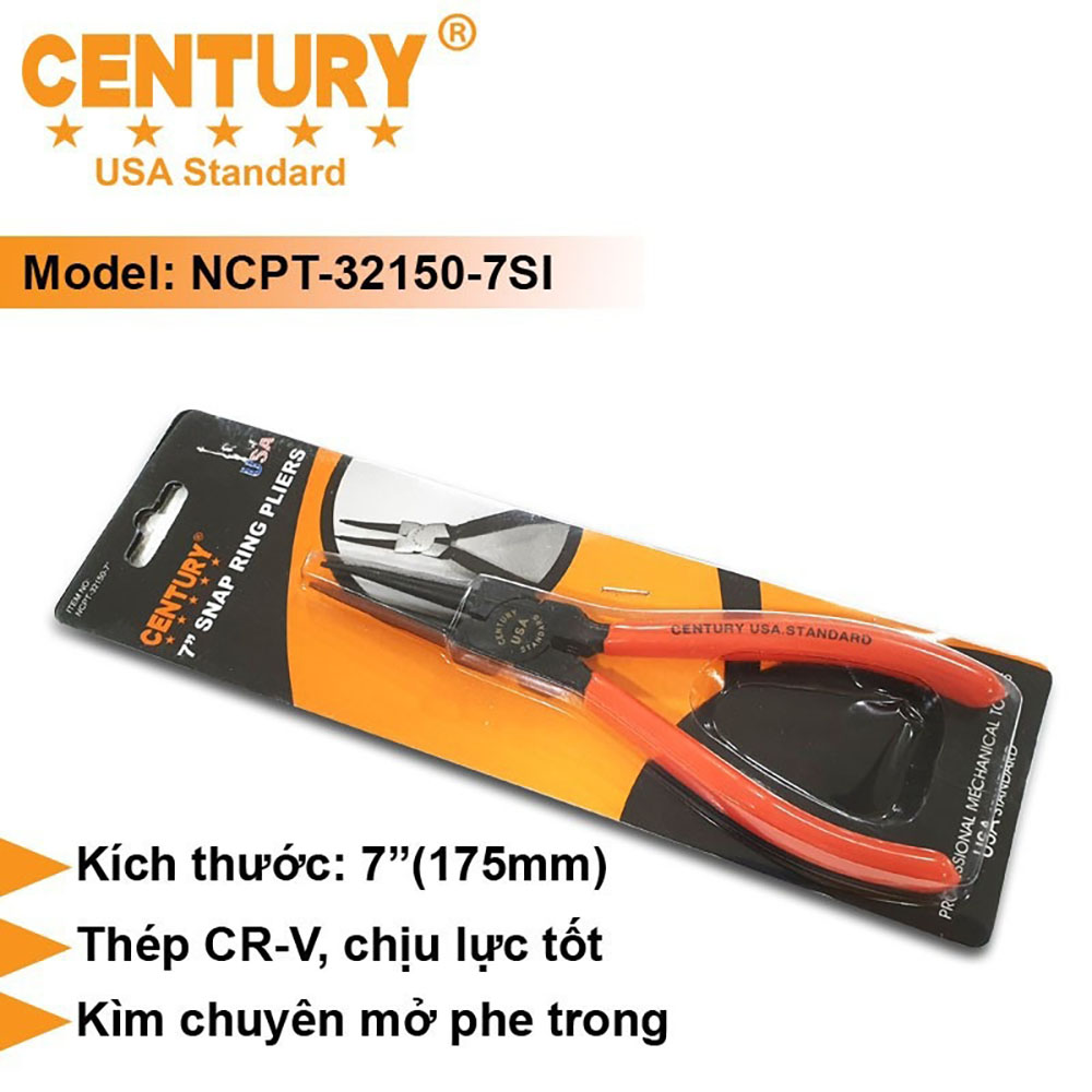 Hình ảnh 2 của mặt hàng Kìm mở phe trong mũi thẳng 7inch Century