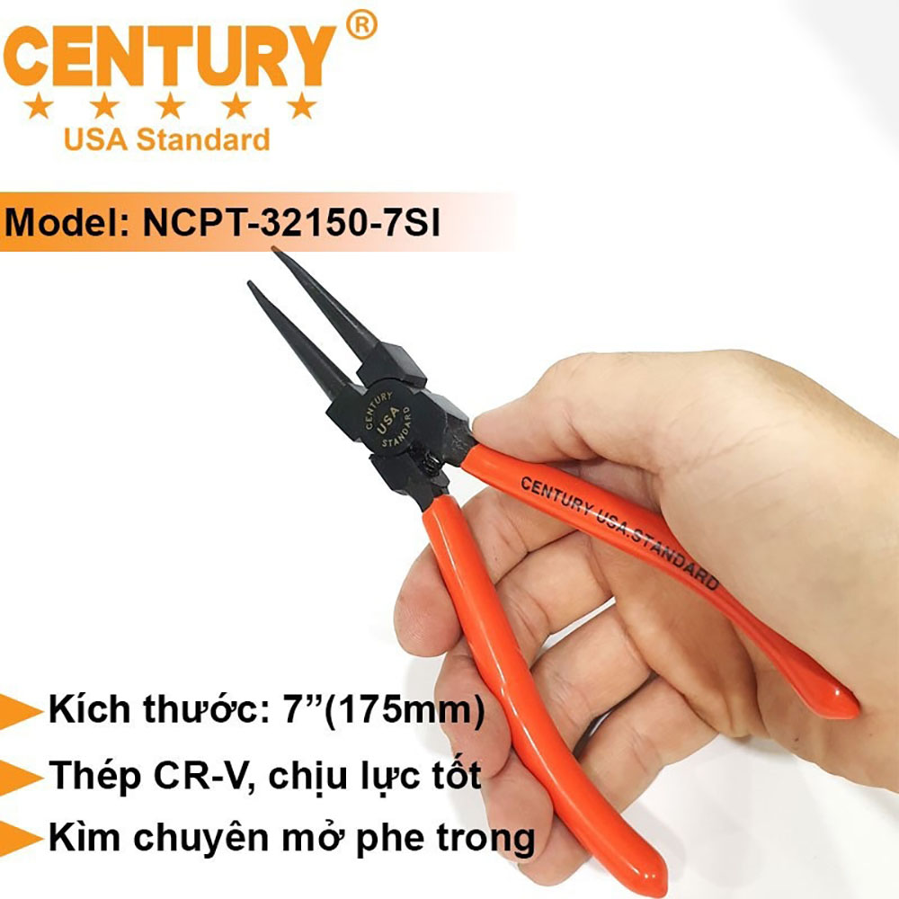 Hình ảnh 3 của mặt hàng Kìm mở phe trong mũi thẳng 7inch Century