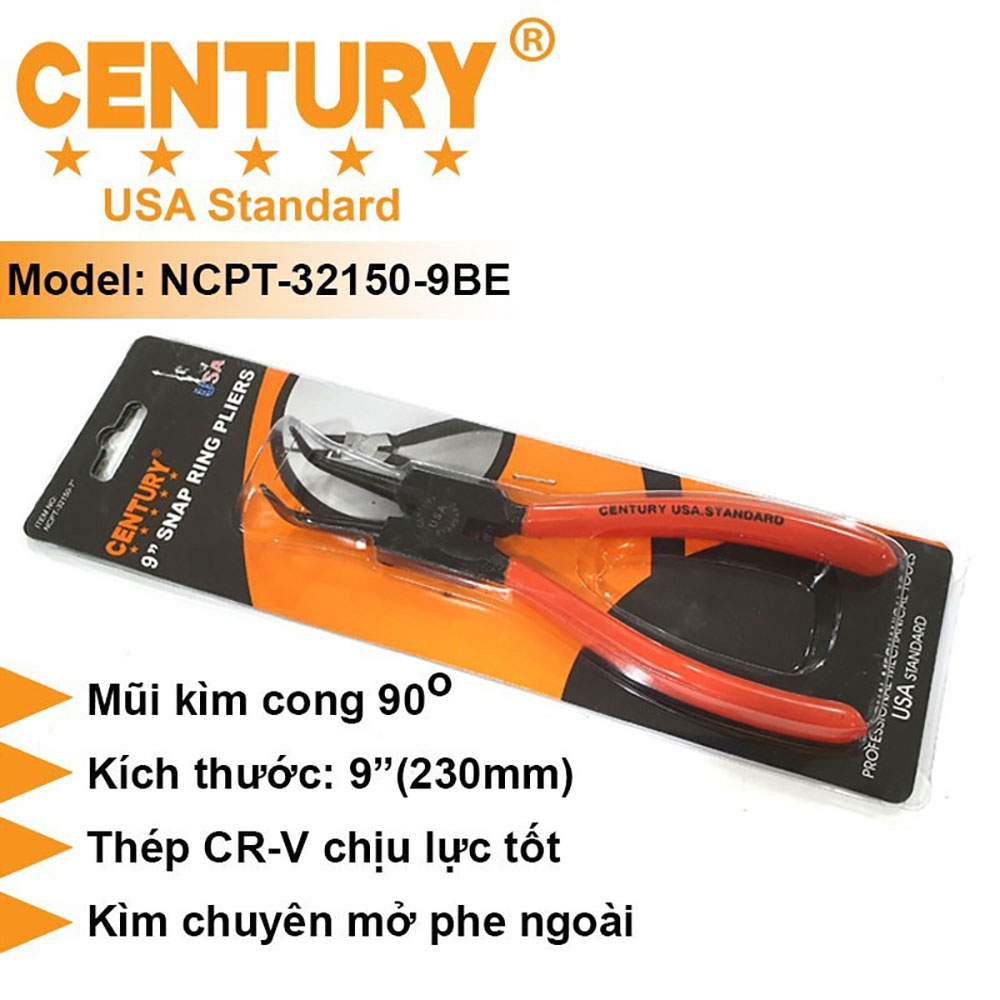 Hình ảnh 1 của mặt hàng Kìm mở phe ngoài mũi cong 9inch Century