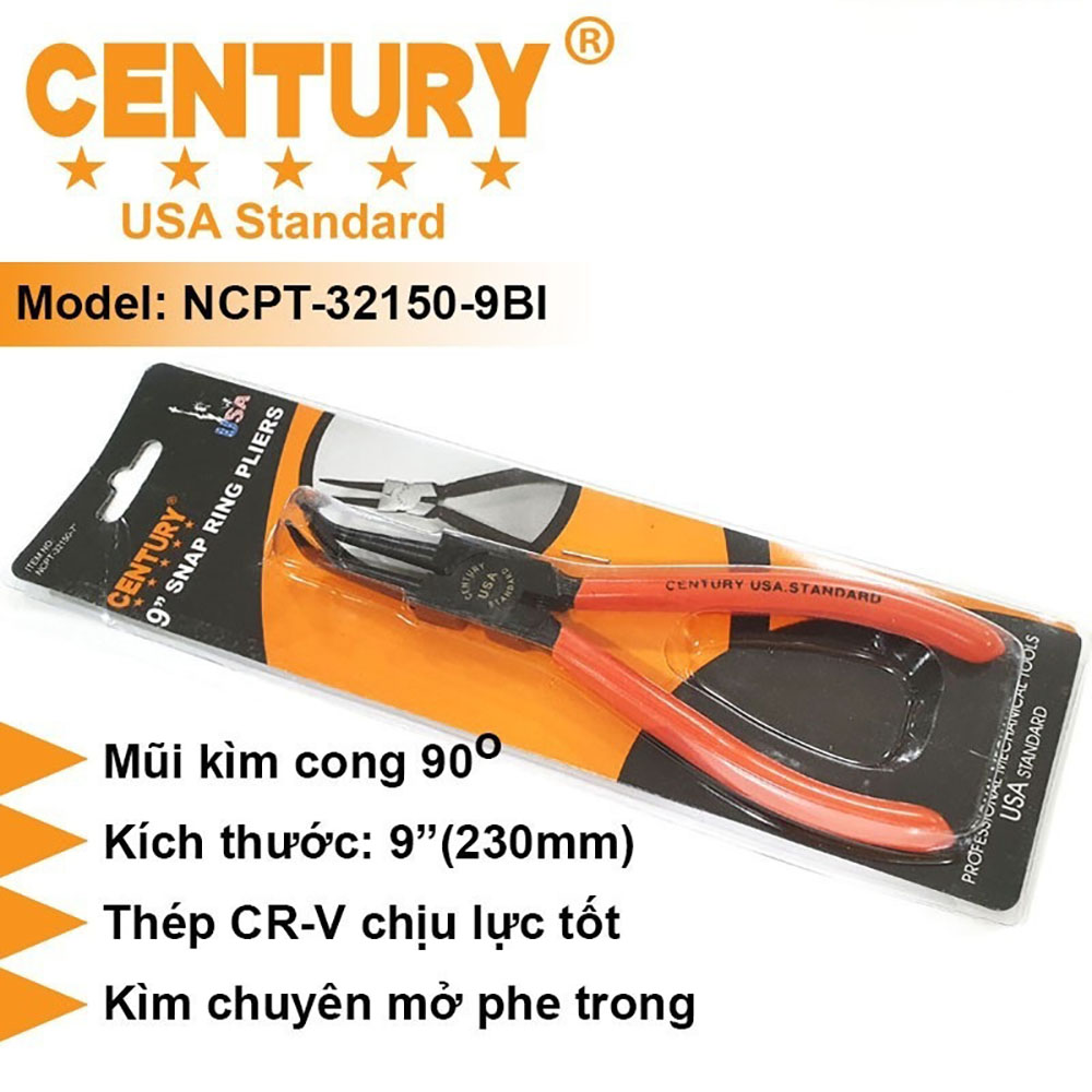 Hình ảnh 7 của mặt hàng Kìm mở phe trong mũi cong 9inch Century