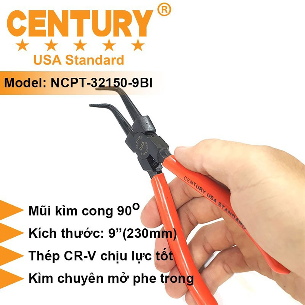 Hình ảnh 5 của mặt hàng Kìm mở phe trong mũi cong 9inch Century