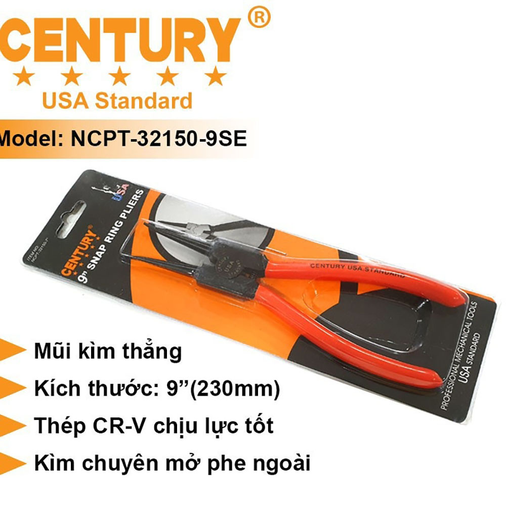 Hình ảnh 2 của mặt hàng Kìm mở phe ngoài mũi thẳng 9inch Century