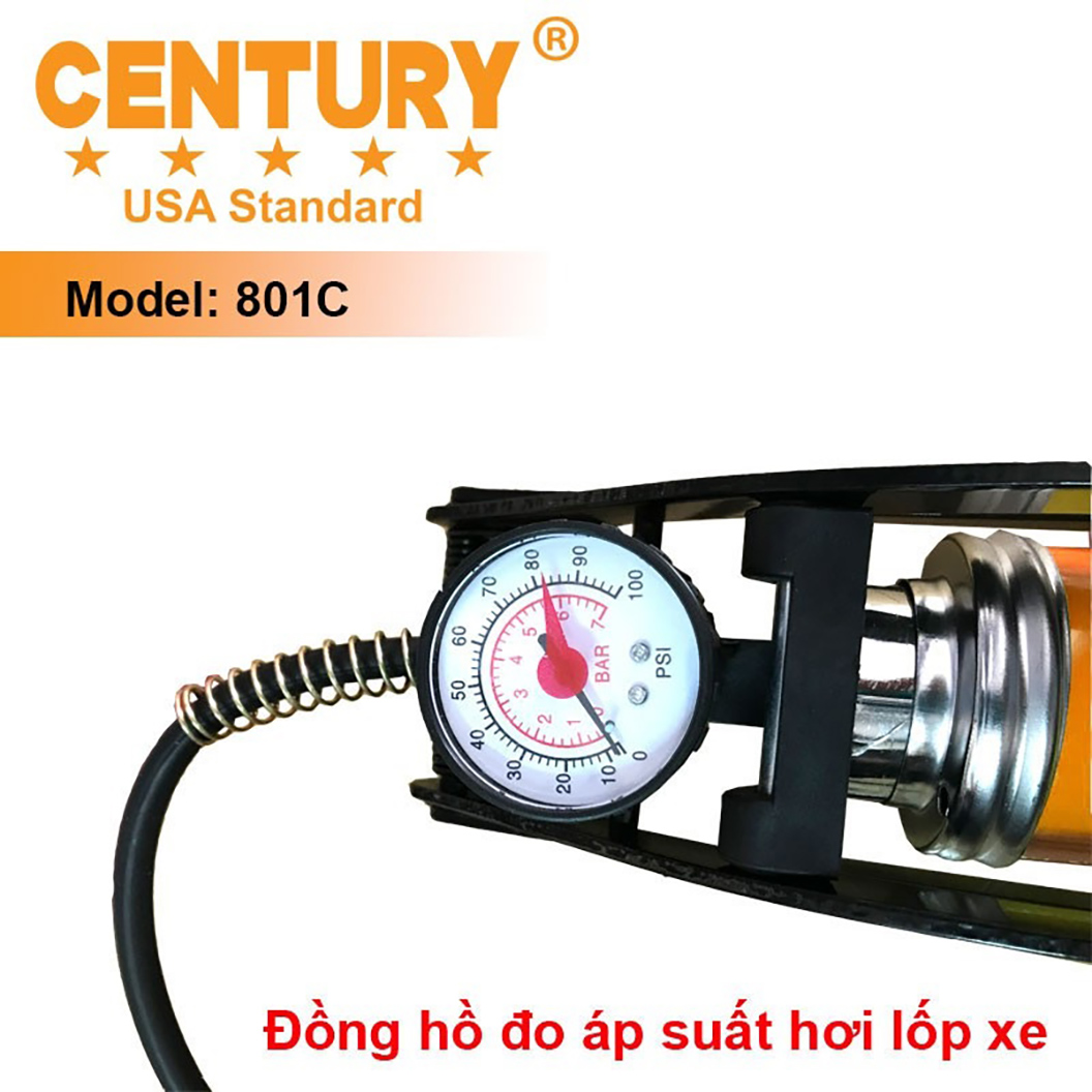 Hình ảnh 9 của mặt hàng Bơm hơi đạp chân 1 ống cam Century