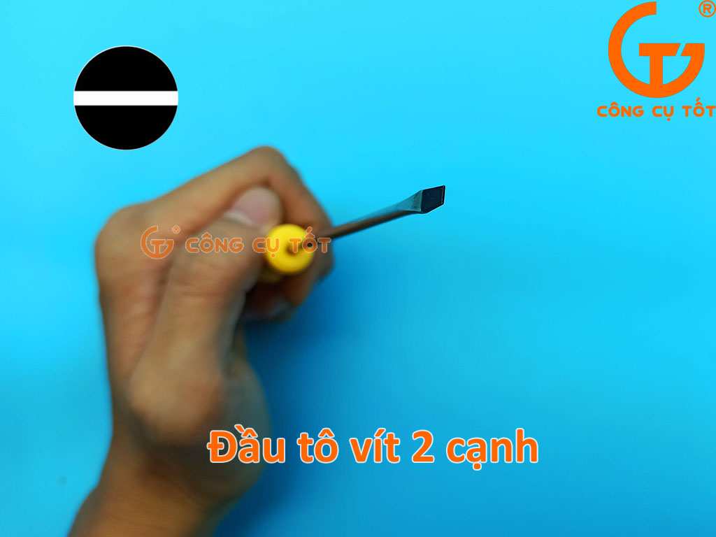 Hình ảnh 3 của mặt hàng Tua vít 2 cạnh Ø3x75mm cán sọc xanh vàng Century