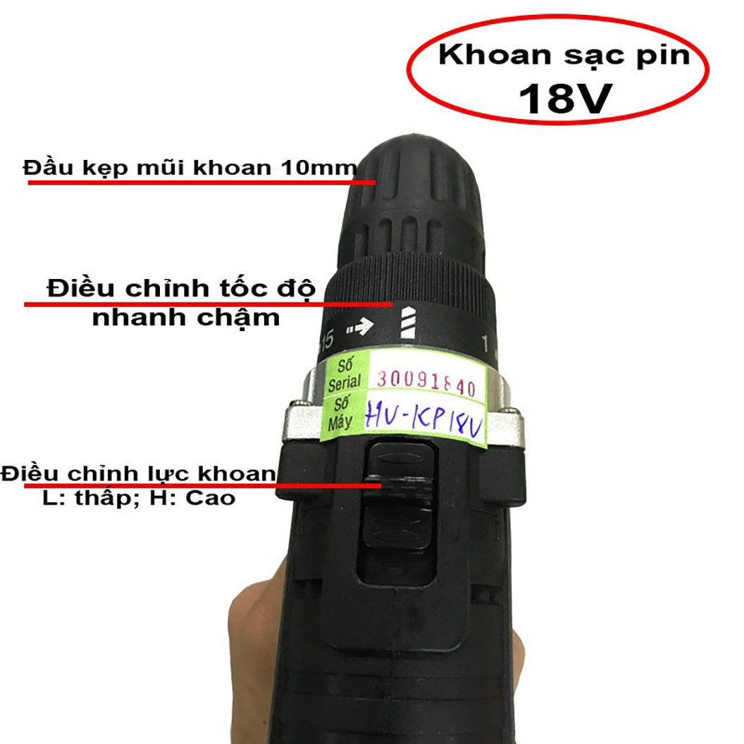 Hình ảnh 11 của mặt hàng Bộ khoan sạc pin 18V (2 tốc độ) Century