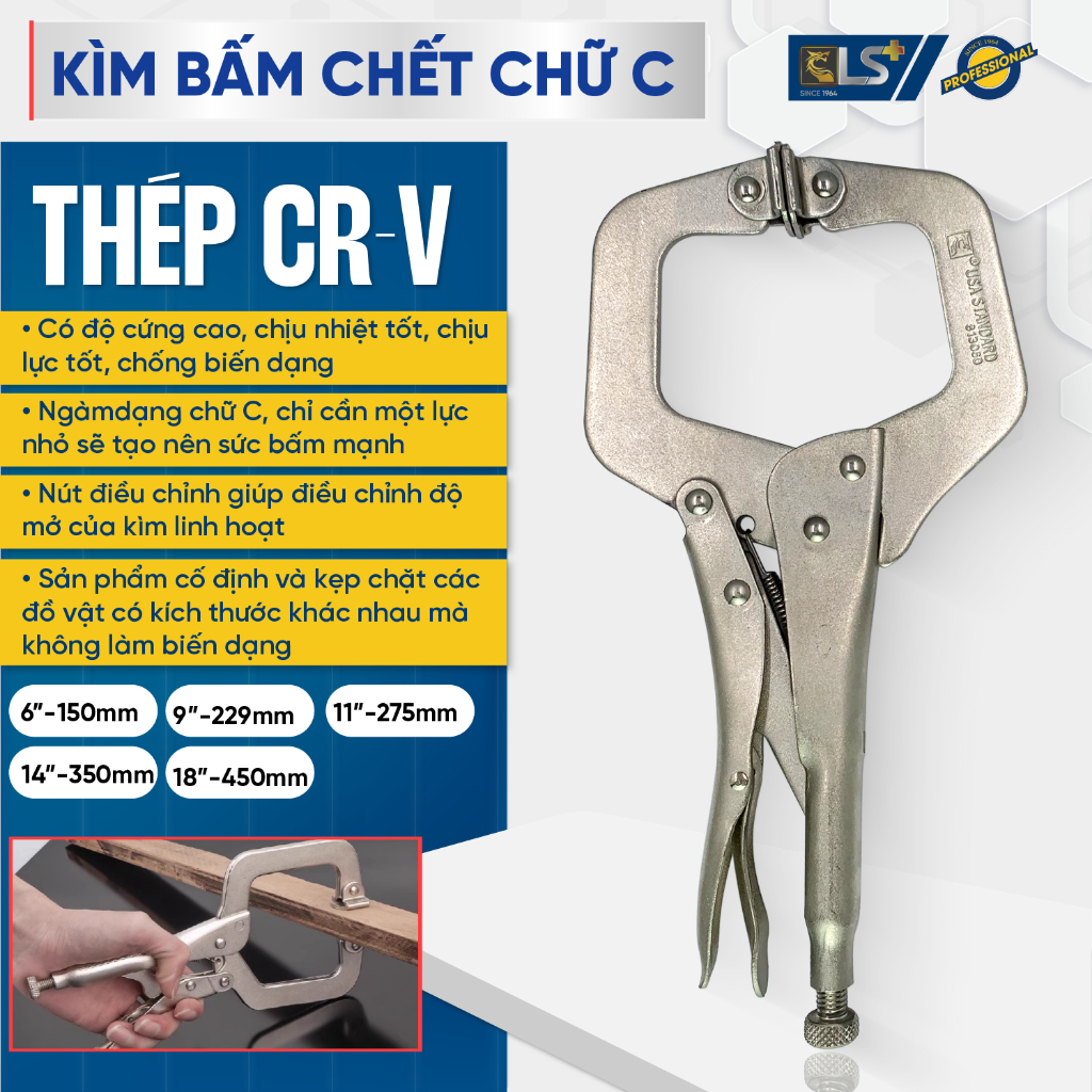 Hình ảnh 1 của mặt hàng Kìm bấm chết chữ C 9" - 229mm