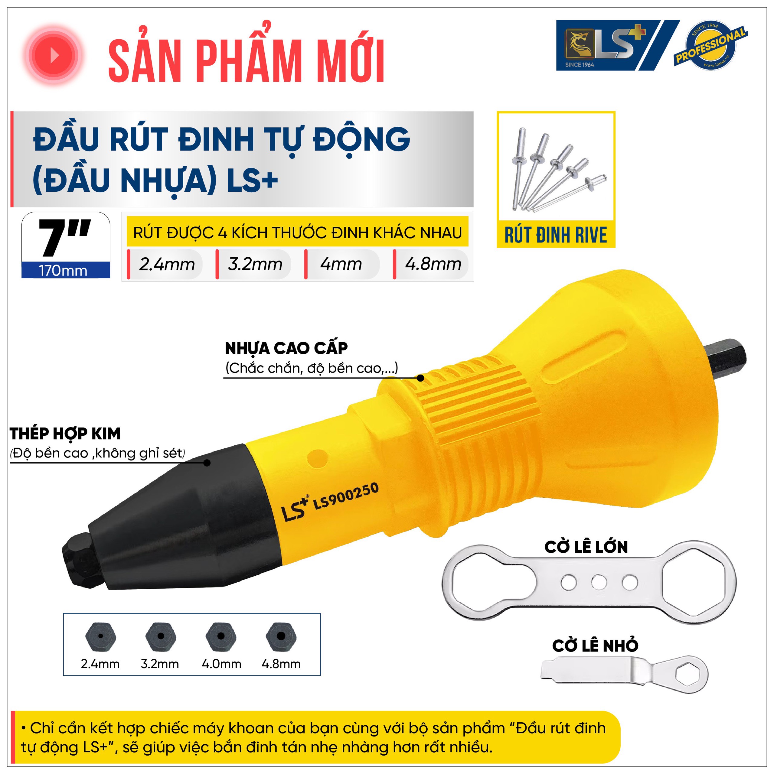 Hình ảnh 1 của mặt hàng Kìm rive - Đầu rút đinh tự động