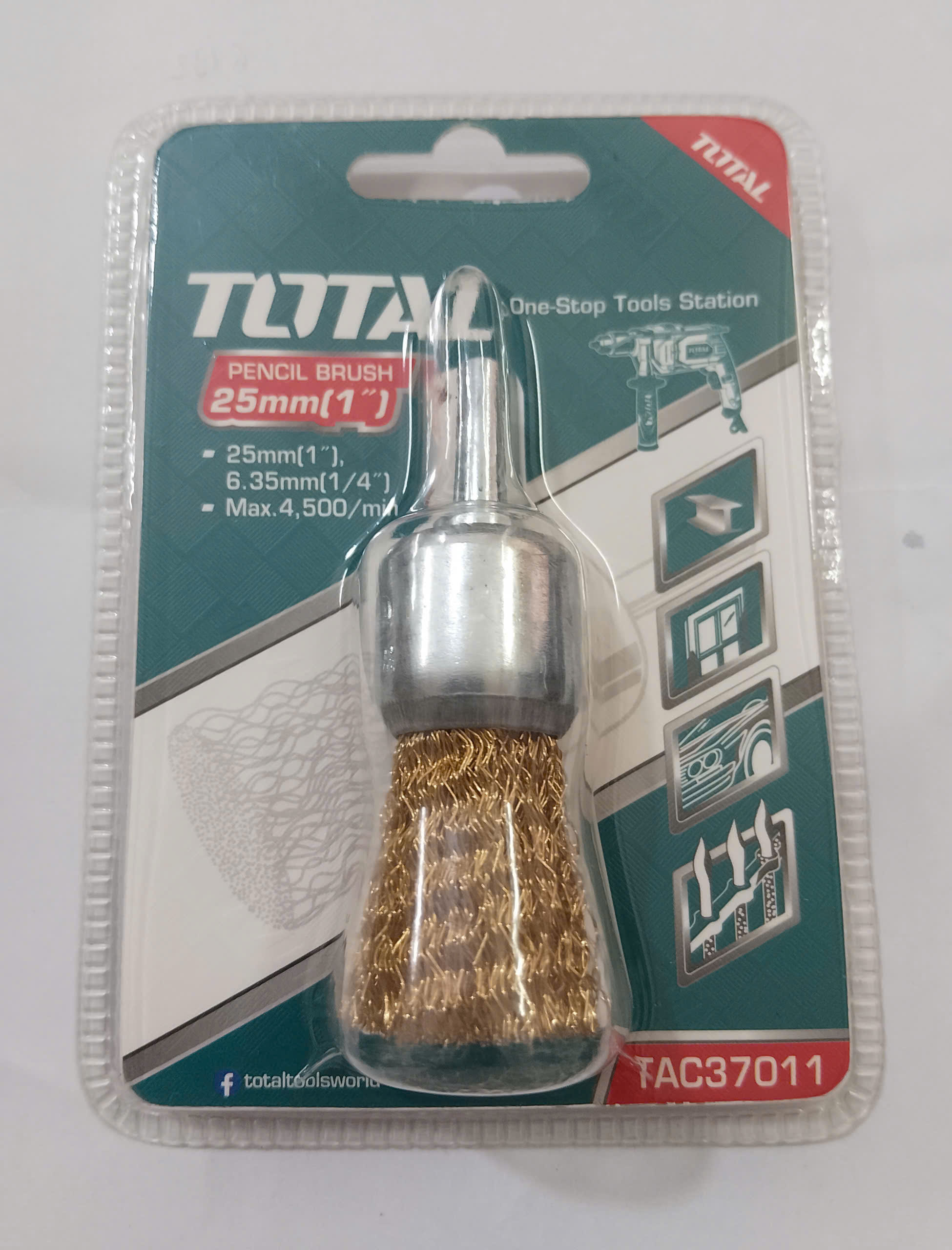 Hình ảnh 3 của mặt hàng Chổi cước vàng 25mm cán tròn Total TAC37011