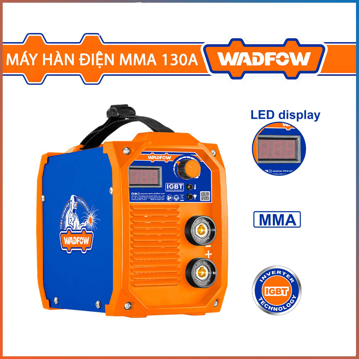 Hình ảnh 2 của mặt hàng Máy hàn điện tử MMA 130A (màn hình LED) Wadfow WWD11301