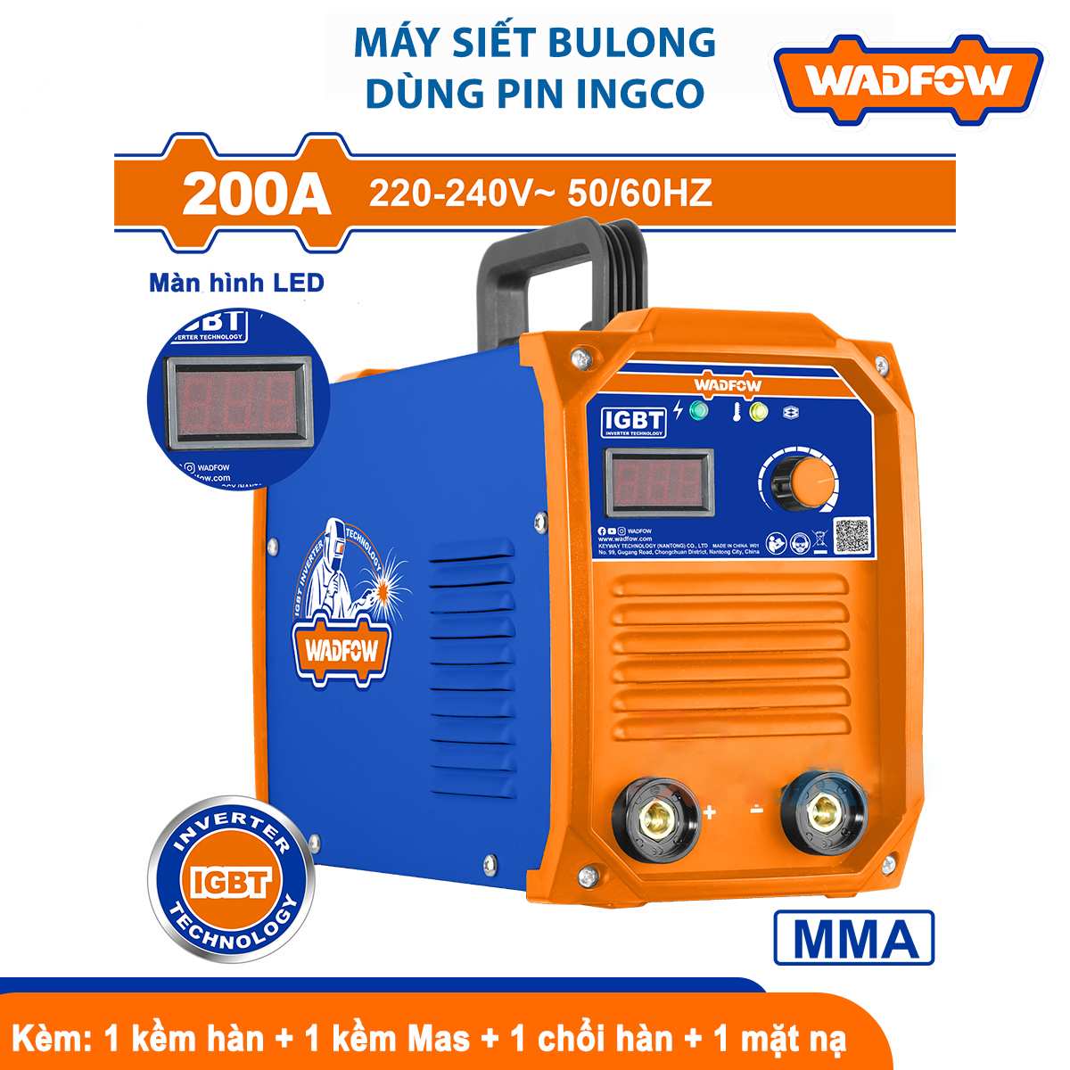 Hình ảnh 3 của mặt hàng Máy hàn điện tử MMA 200A Wadfow WWD32001