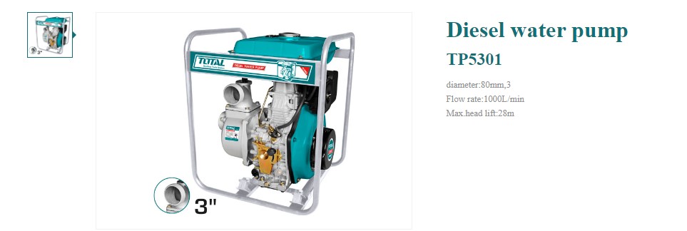 Hình ảnh 2 của mặt hàng Máy bơm nước diesel 5.5HP Total TP5301