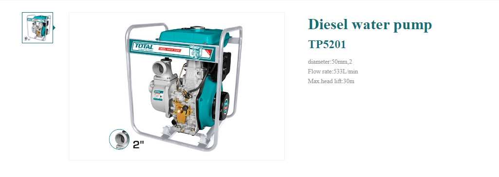 Hình ảnh 6 của mặt hàng Máy bơm nước diesel 3.8HP Total TP5201