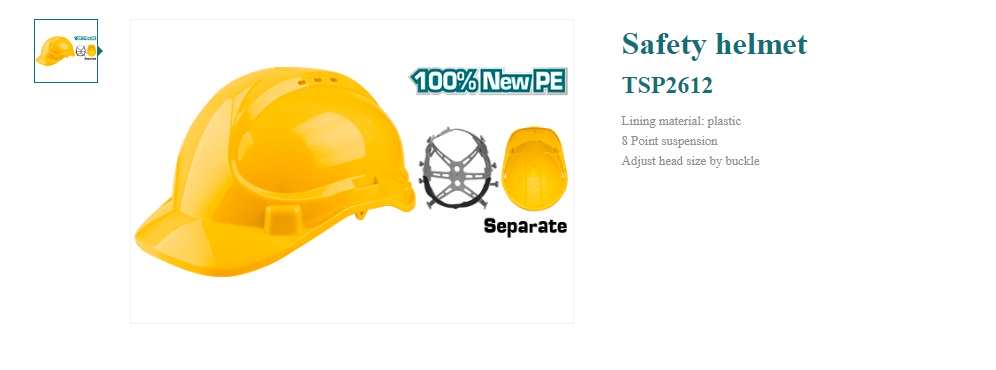 Hình ảnh 1 của mặt hàng Mũ nhựa bảo hộ lao động Total TSP2612