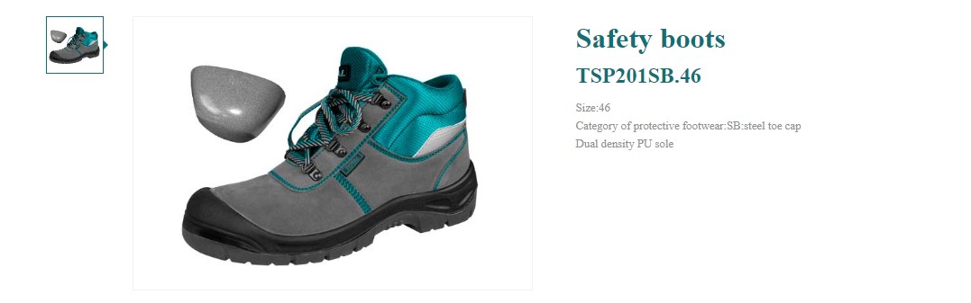 Hình ảnh 10 của mặt hàng Giày bảo hộ mũi thép cỡ 46 Total TSP201SB.46