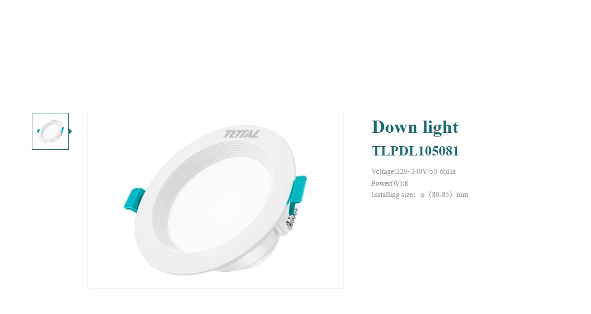 Hình ảnh 3 của mặt hàng Đèn Led âm trần 8W Total TLPDL105081