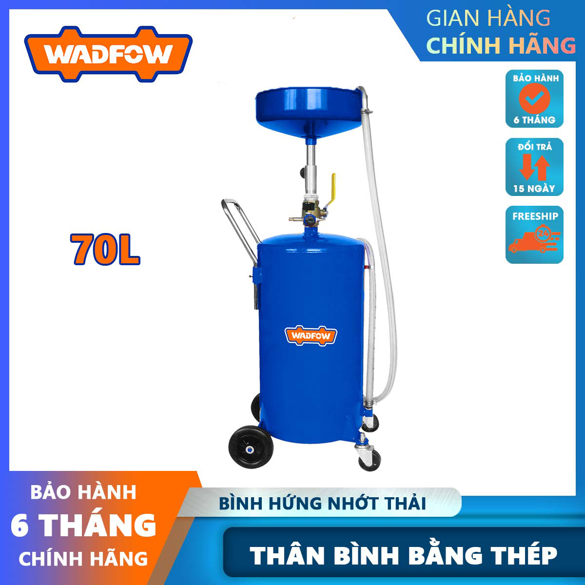 Hình ảnh 2 của mặt hàng Bình hứng hút nhớt thải 70L Wadfow WKD1A07