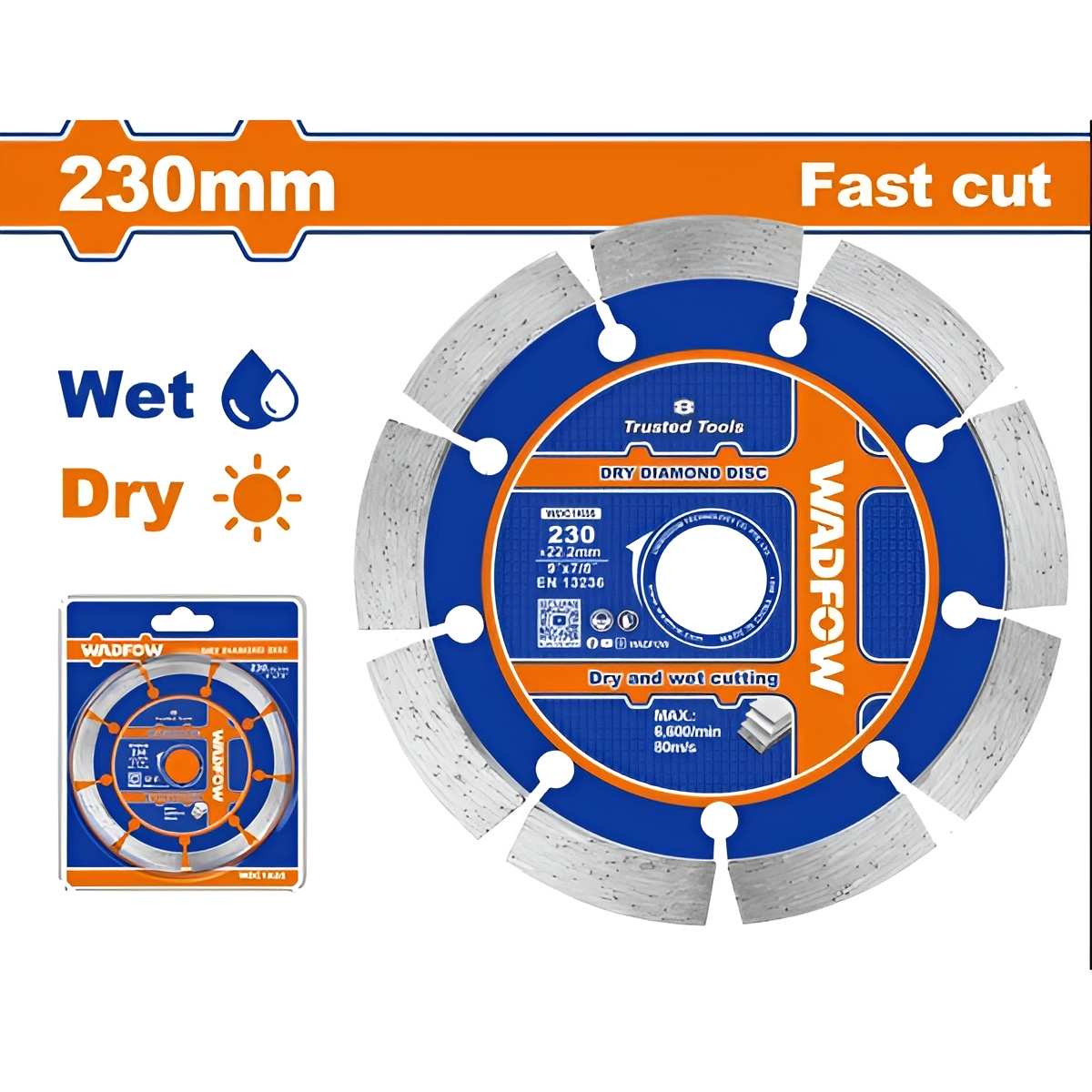 Hình ảnh 1 của mặt hàng Lưỡi cắt gạch khô-ướt 230x22.2mm Wadfow WDC1K05