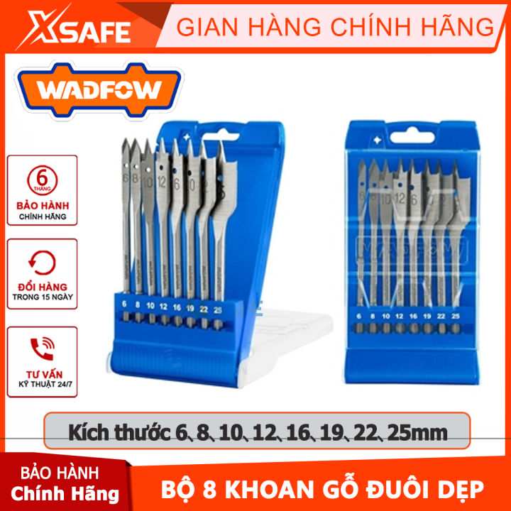 Hình ảnh 2 của mặt hàng Bộ 8 mũi khoan gỗ đuôi dẹp Wadfow WWF6B08