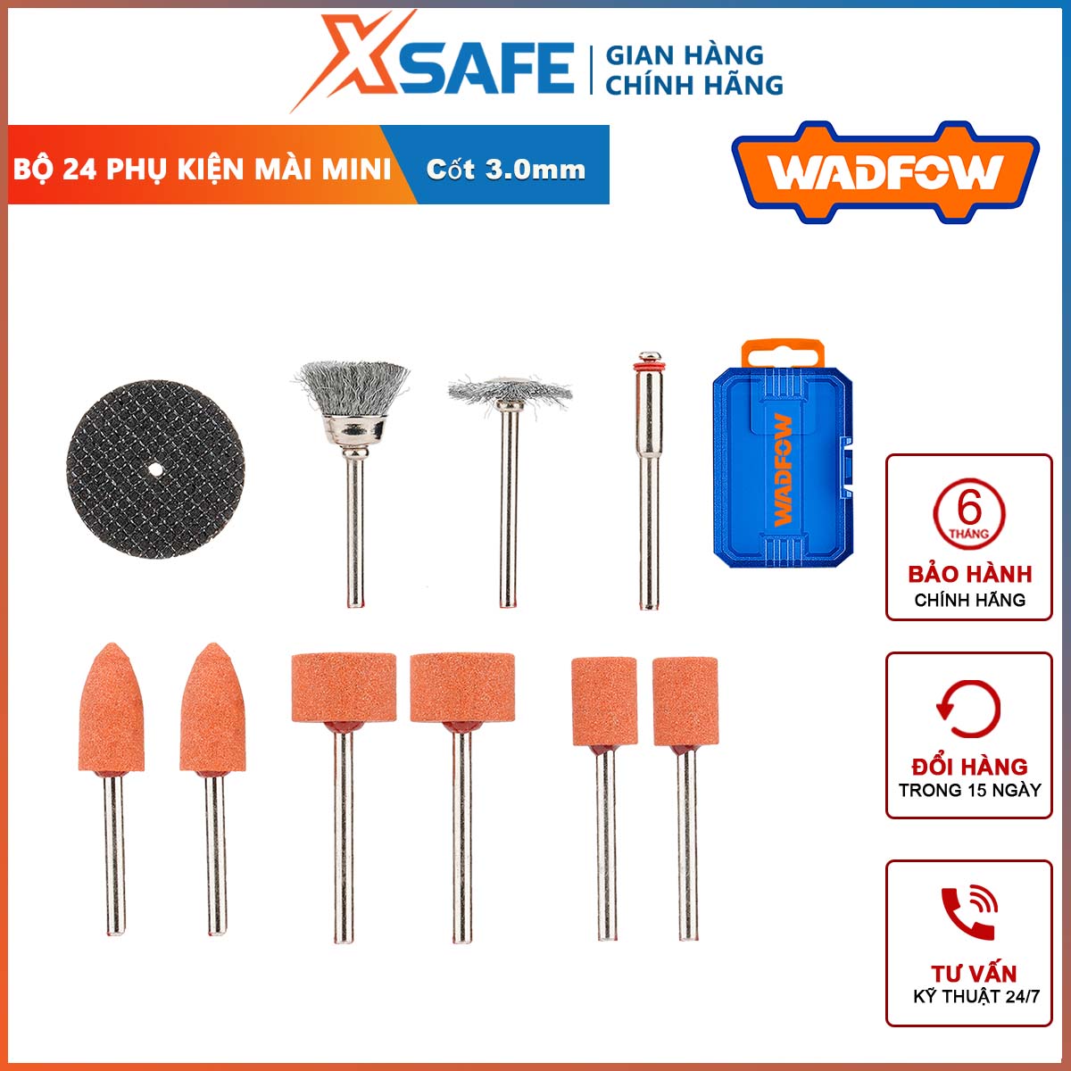 Hình ảnh 2 của mặt hàng Bộ 24 món phụ kiện mài mini Wadfow WRR4024