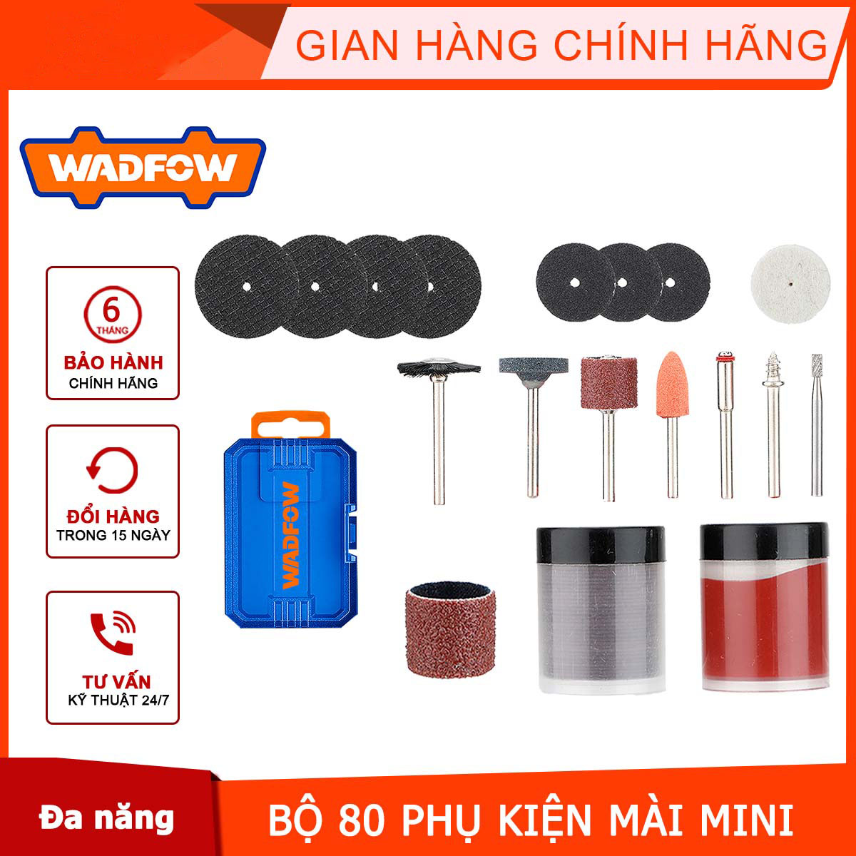 Hình ảnh 2 của mặt hàng Bộ 80 món phụ kiện mài mini Wadfow WRR7080