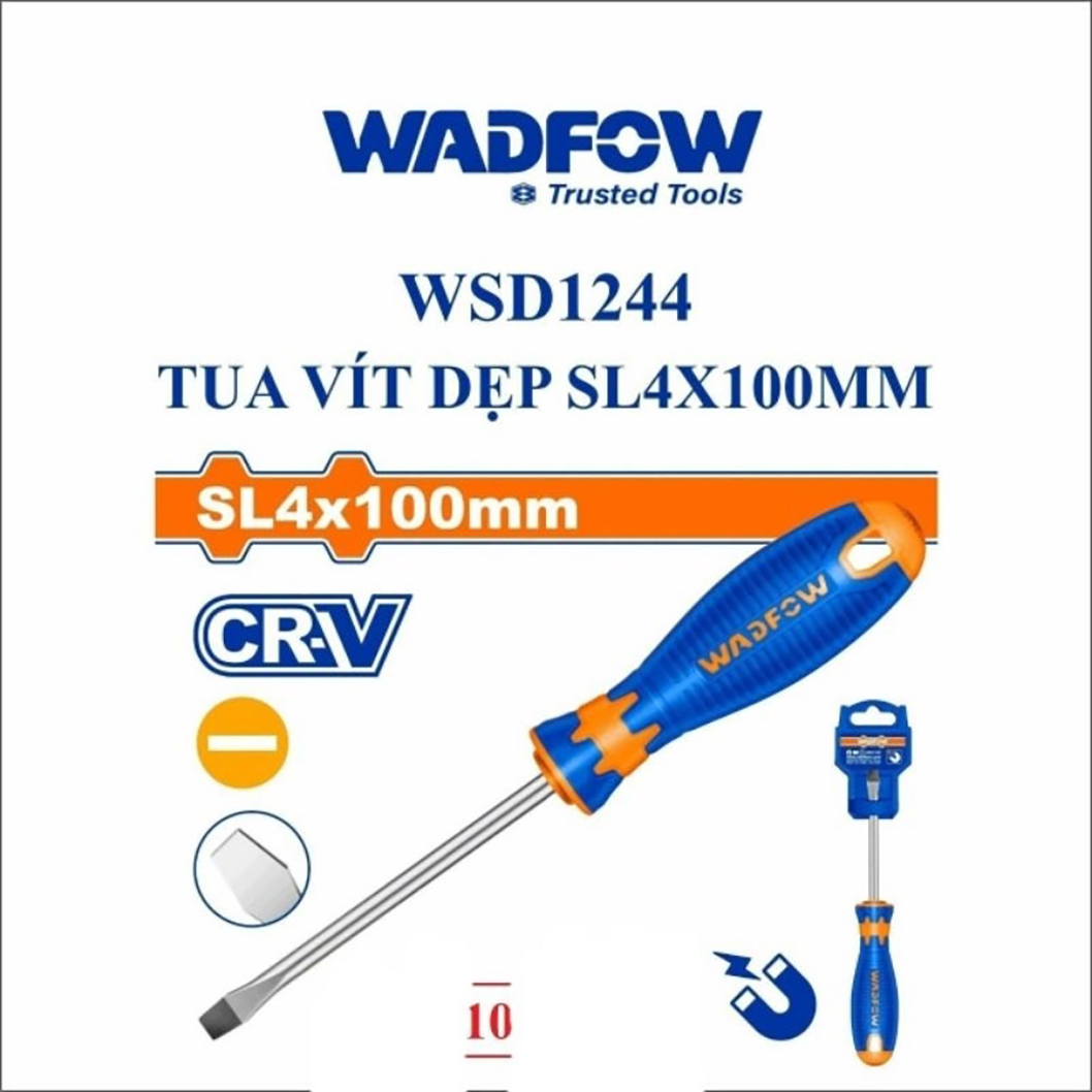 Hình ảnh 1 của mặt hàng Tua vít dẹp SL4x100mm wadfow WSD1244