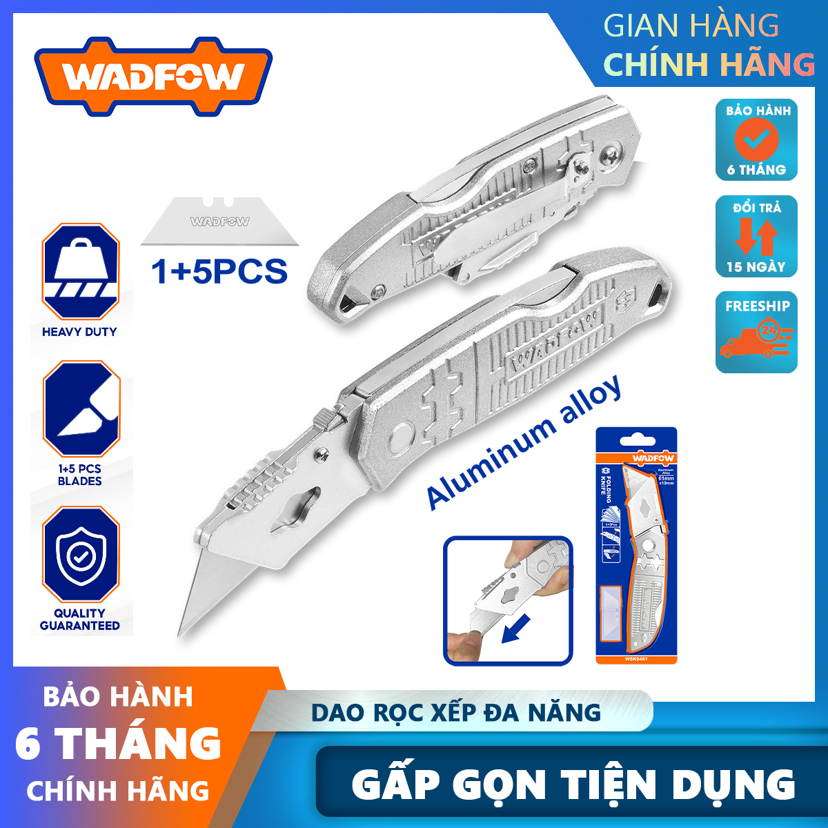 Hình ảnh 5 của mặt hàng Dao gập tiện dụng 19x61mm wadfow WSK9461