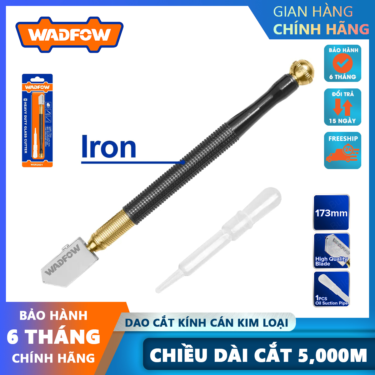 Hình ảnh 6 của mặt hàng Dụng cụ cắt kính cán kim loại 173mm wadfow WGR2601