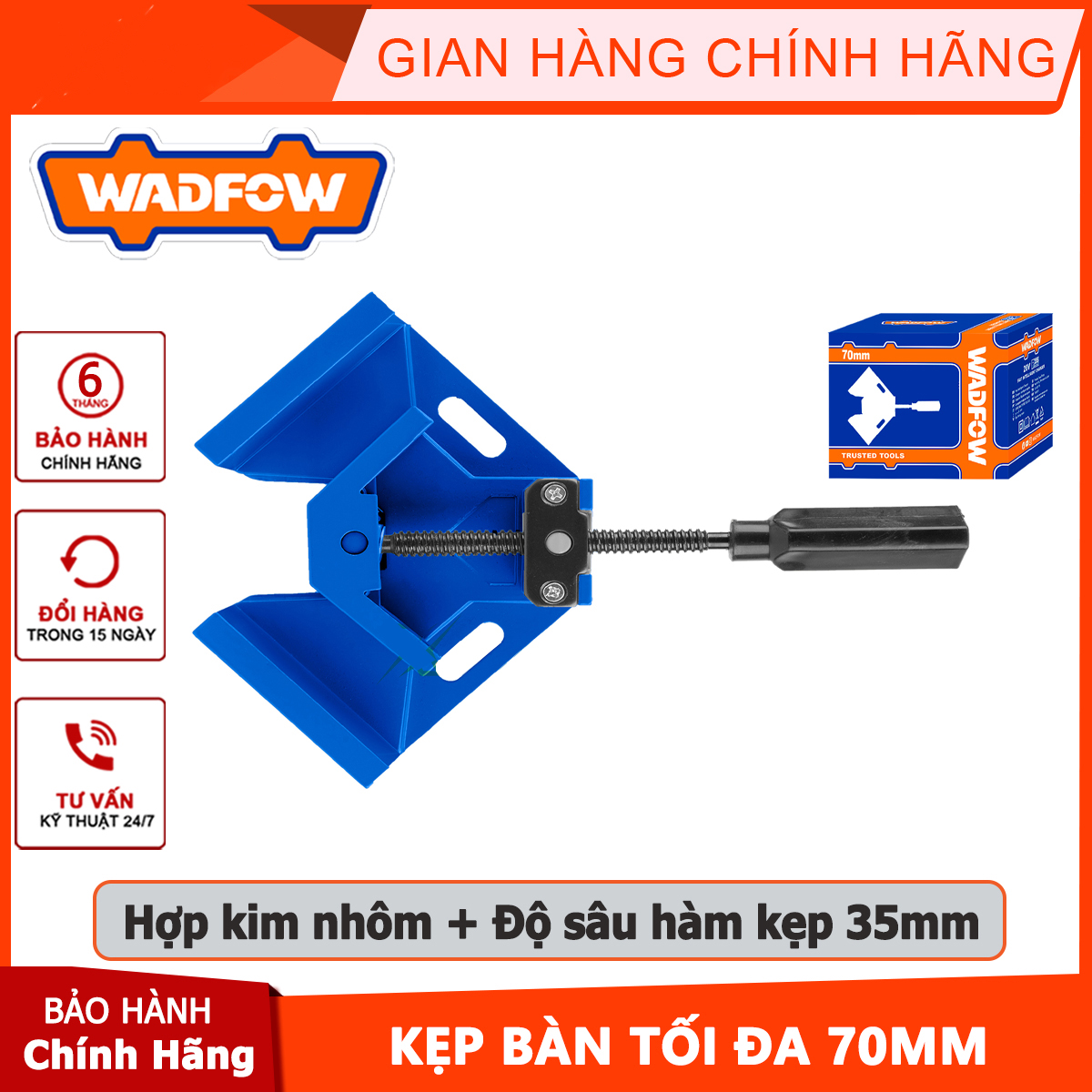 Hình ảnh 10 của mặt hàng Kẹp cố định góc 70mm Wadfow WACC1528