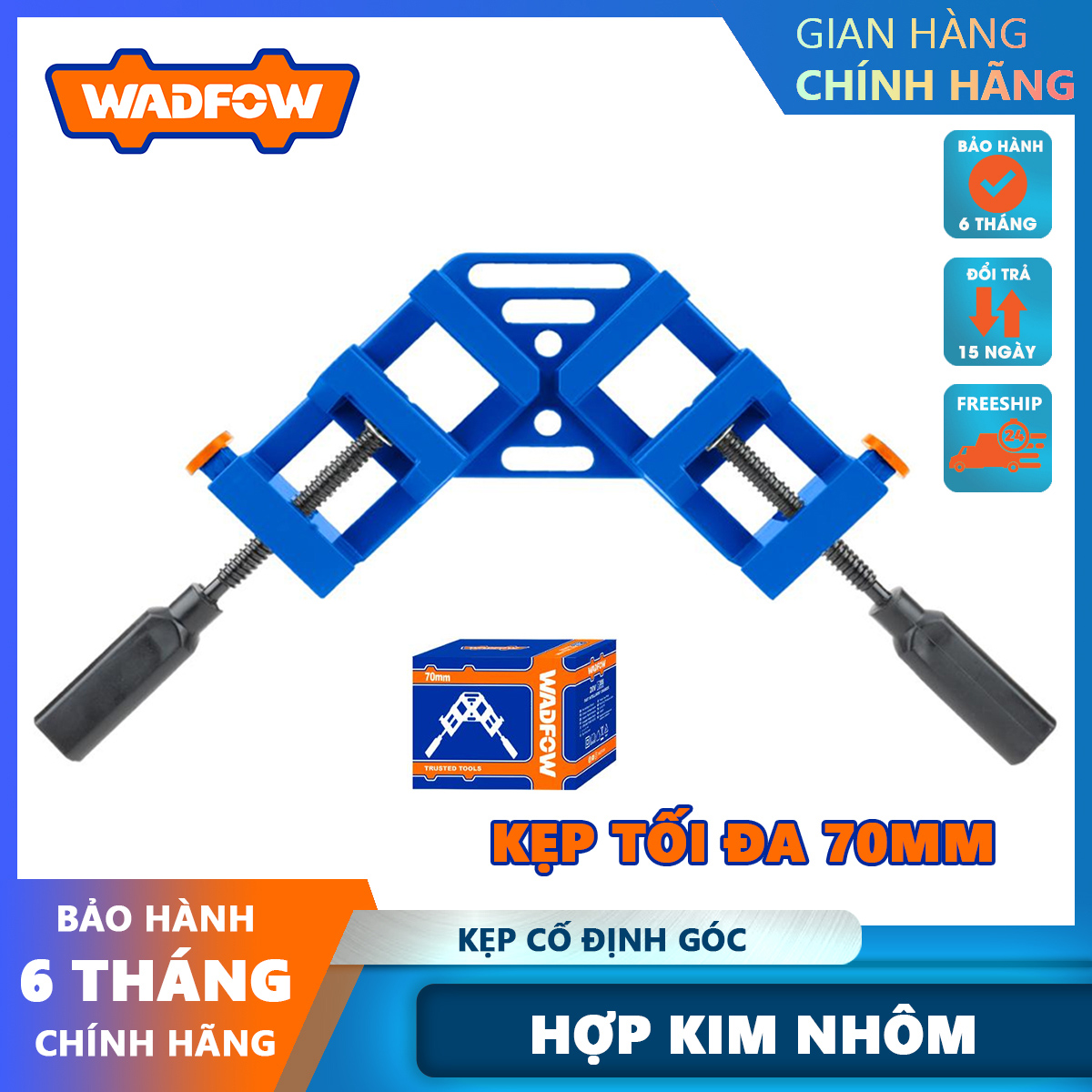 Hình ảnh 9 của mặt hàng Kẹp cố định góc 70mm Wadfow WACC2528