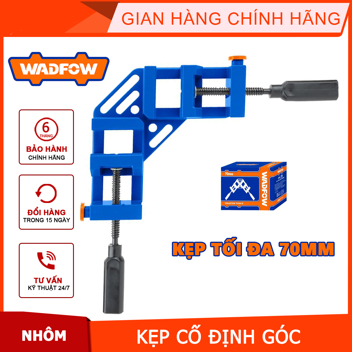 Hình ảnh 10 của mặt hàng Kẹp cố định góc 70mm Wadfow WACC2528