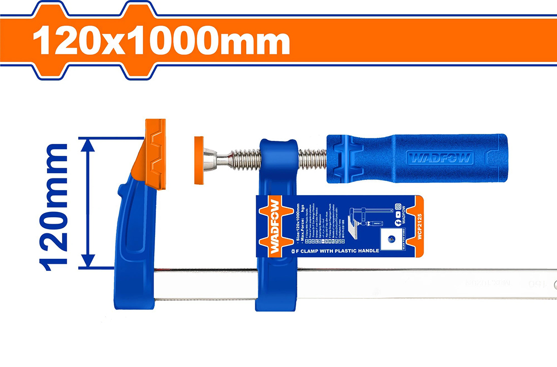 Hình ảnh 3 của mặt hàng Kẹp chữ F 120x1000mm Wadfow WCP2125