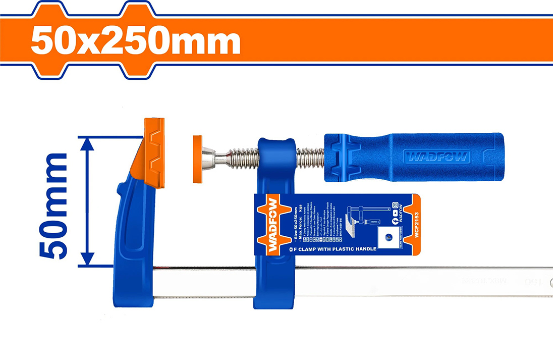 Hình ảnh 6 của mặt hàng Kẹp chữ F 50x250mm Wadfow WCP2153