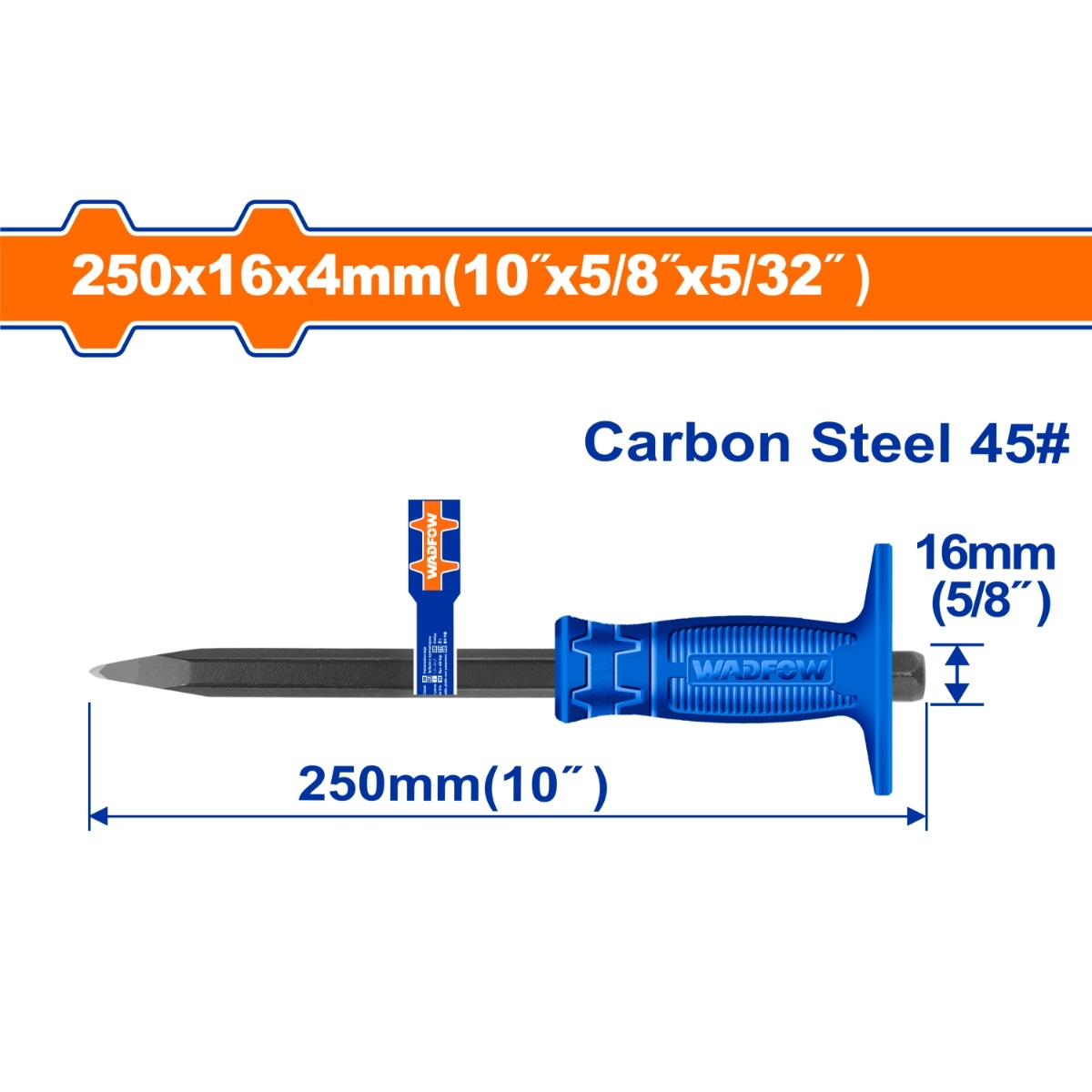 Hình ảnh 4 của mặt hàng Mũi đục nhọn bê tông 4x16x250mm Wadfow WCC1303